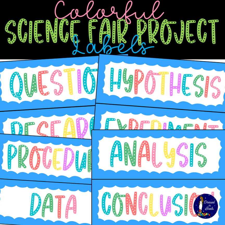 free printable science fair project board labels