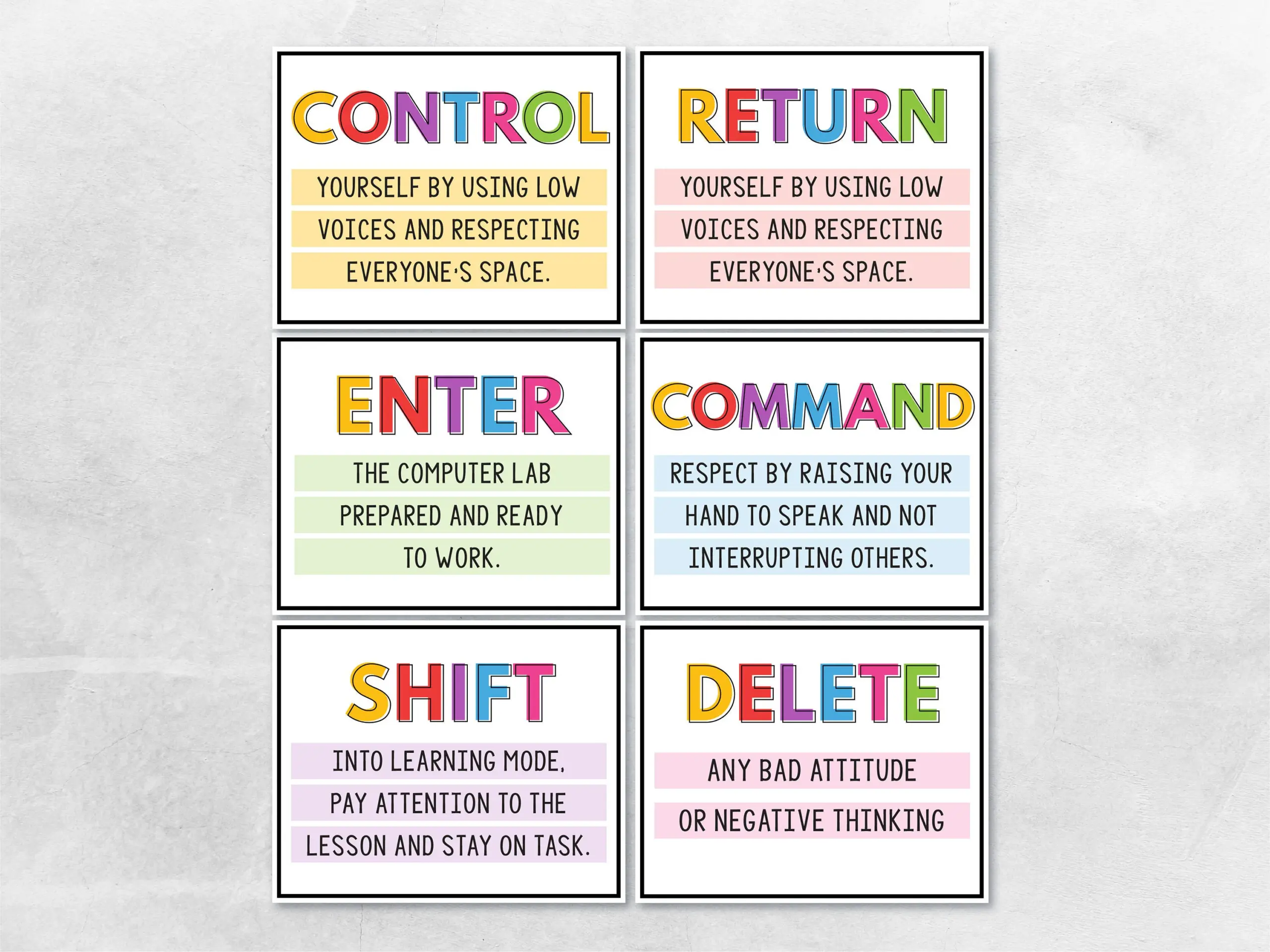 Computer Lab Rules Poster Set Classroom Computer Lab Rules Poster Set Classroom