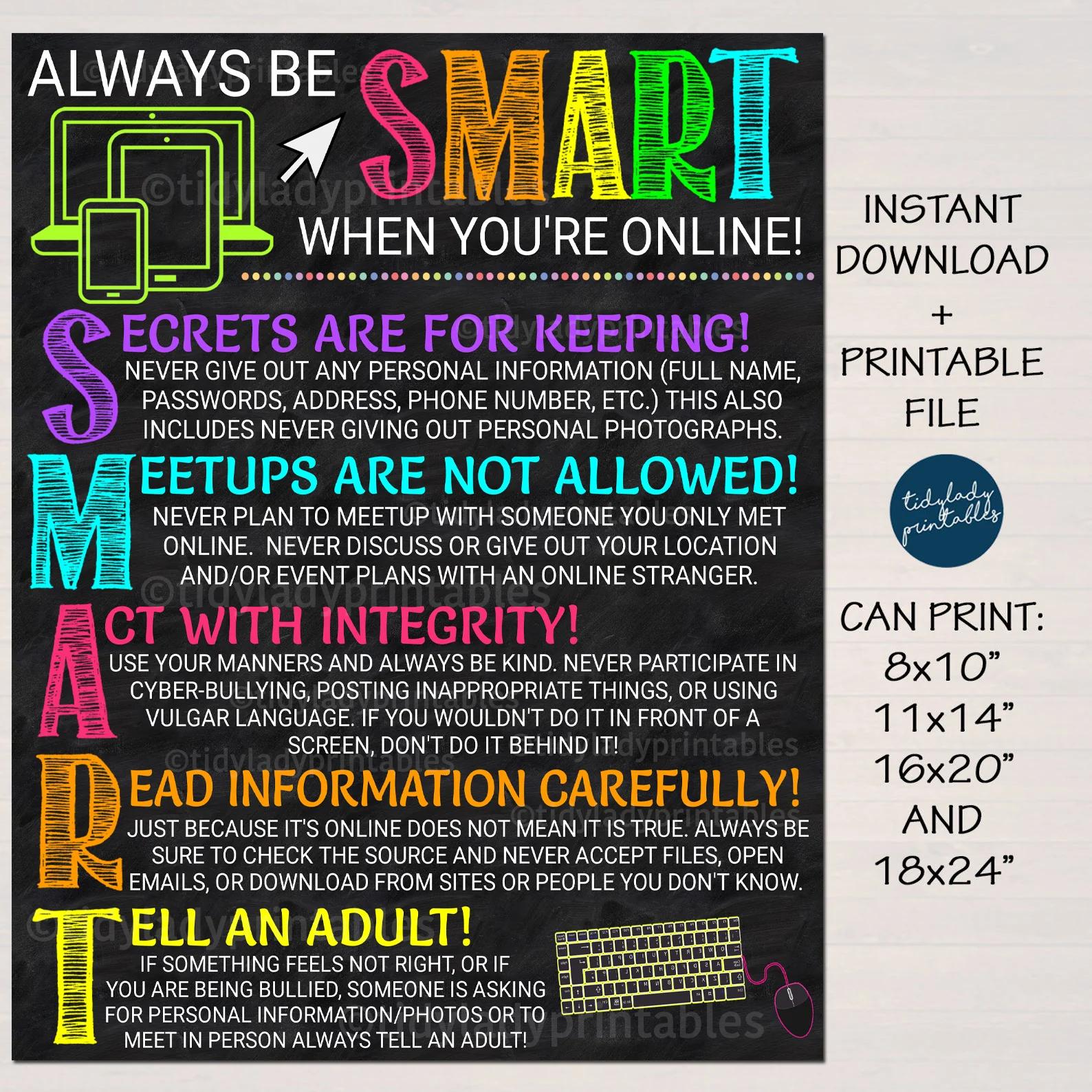 Computer Lab School Sign Online Safety Rules Poster Computer Lab School Sign Online Safety Rules Poster