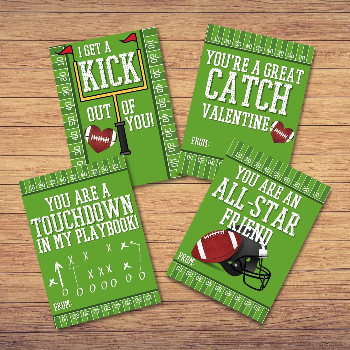 Cool Football Valentine Card Free Printables