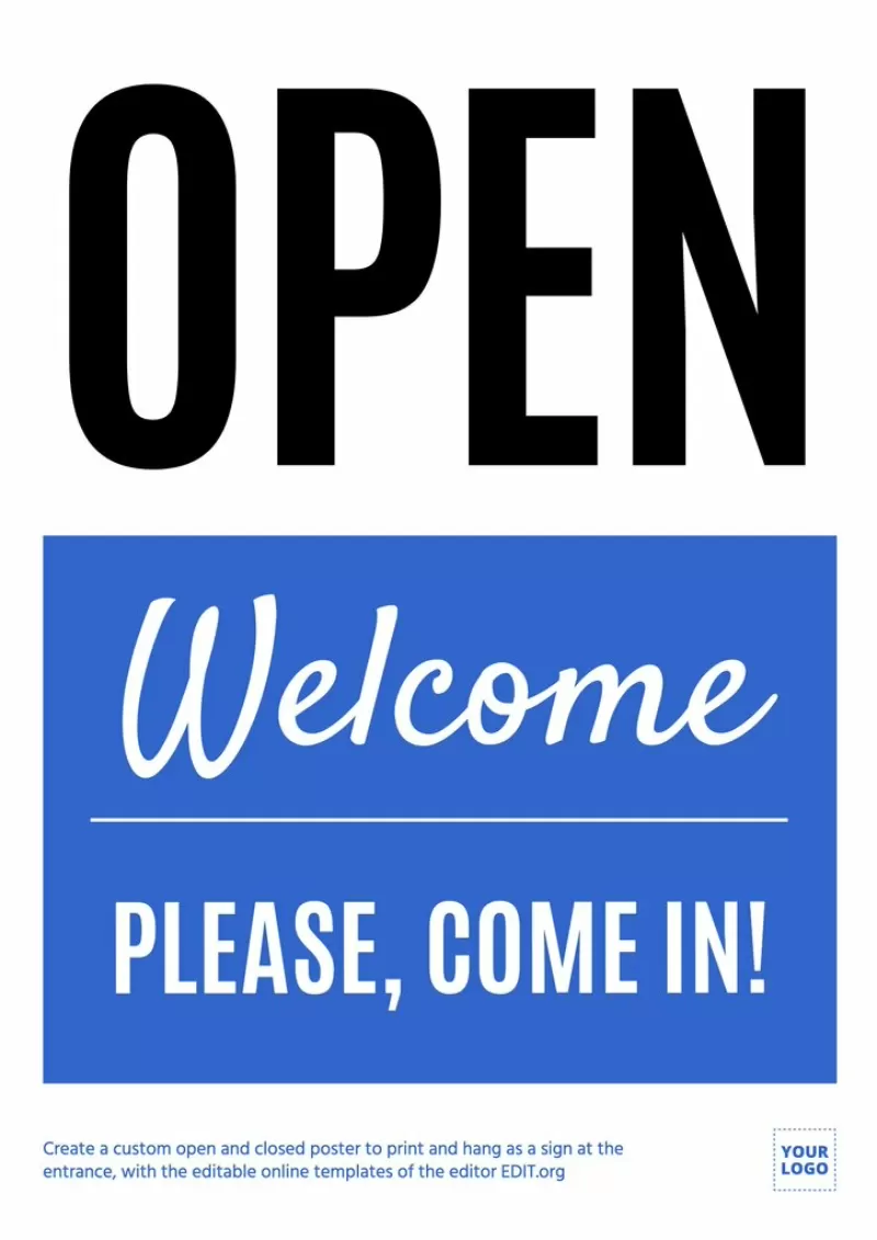 Customizable Open Closed Signs Print Customizable Open Closed Signs Print