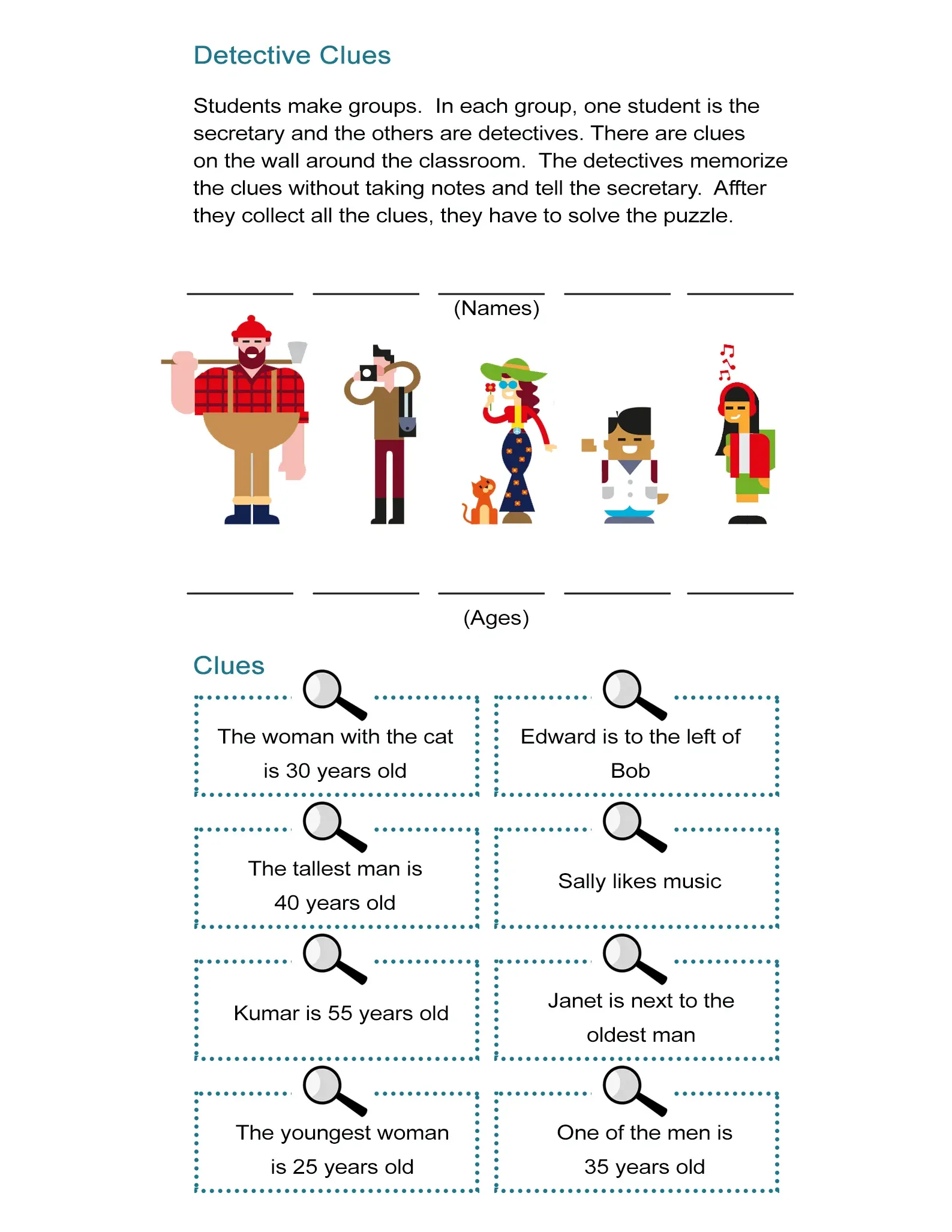 Detective Clues Solve Mystery Puzzle Worksheet Detective Clues Solve Mystery Puzzle Worksheet