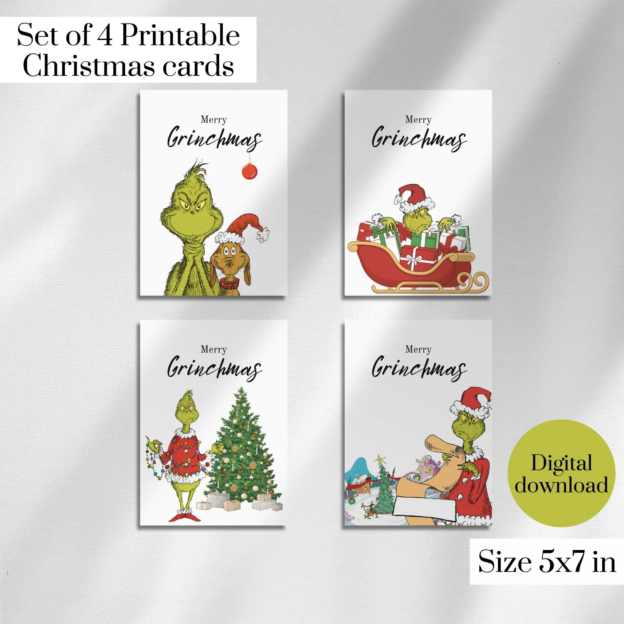 Digital Christmas Cards Grinch Merry