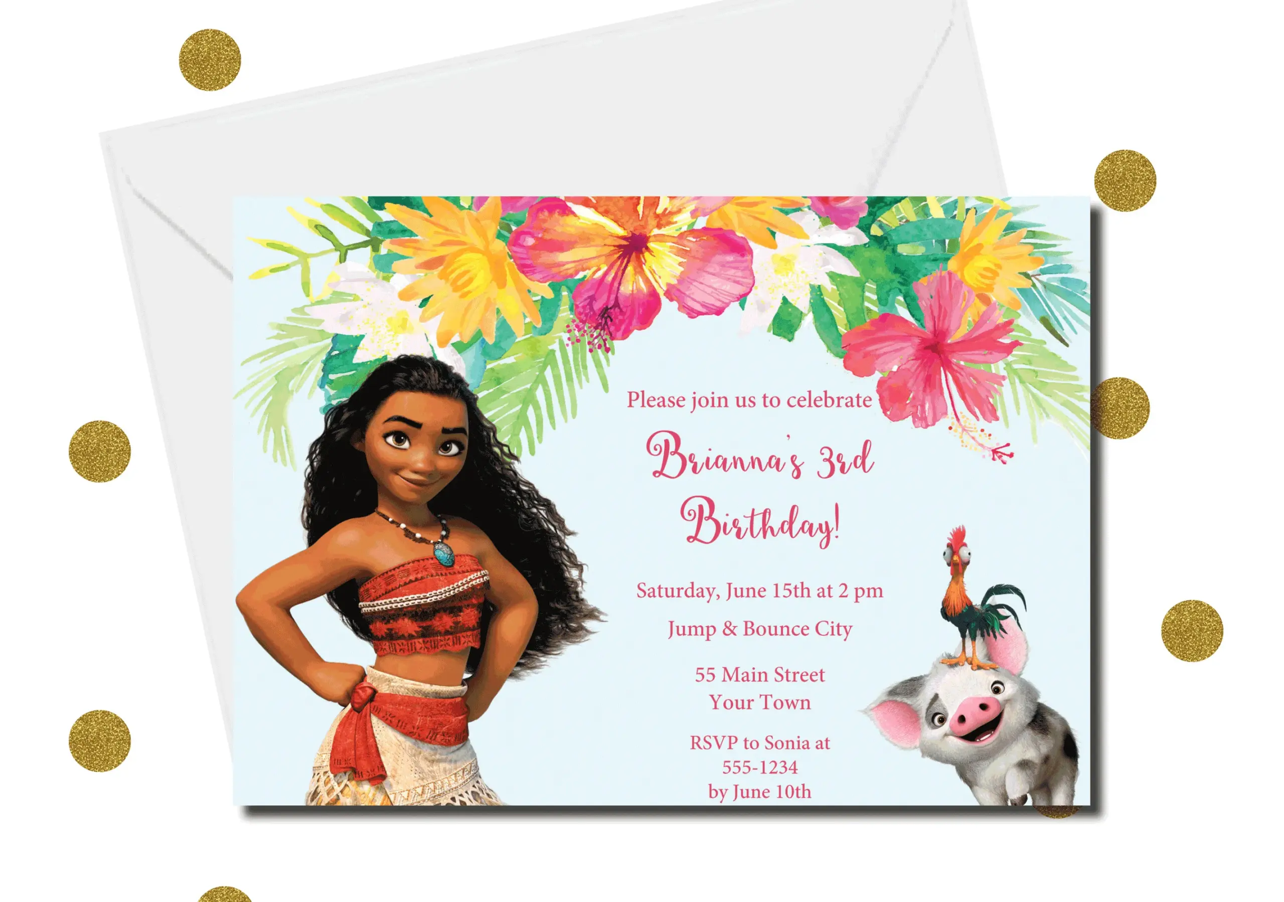 Diy Editable Invitation Moana Party Diy Editable Invitation Moana Party