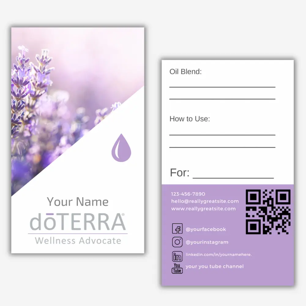 Doterra Business Card Lavender