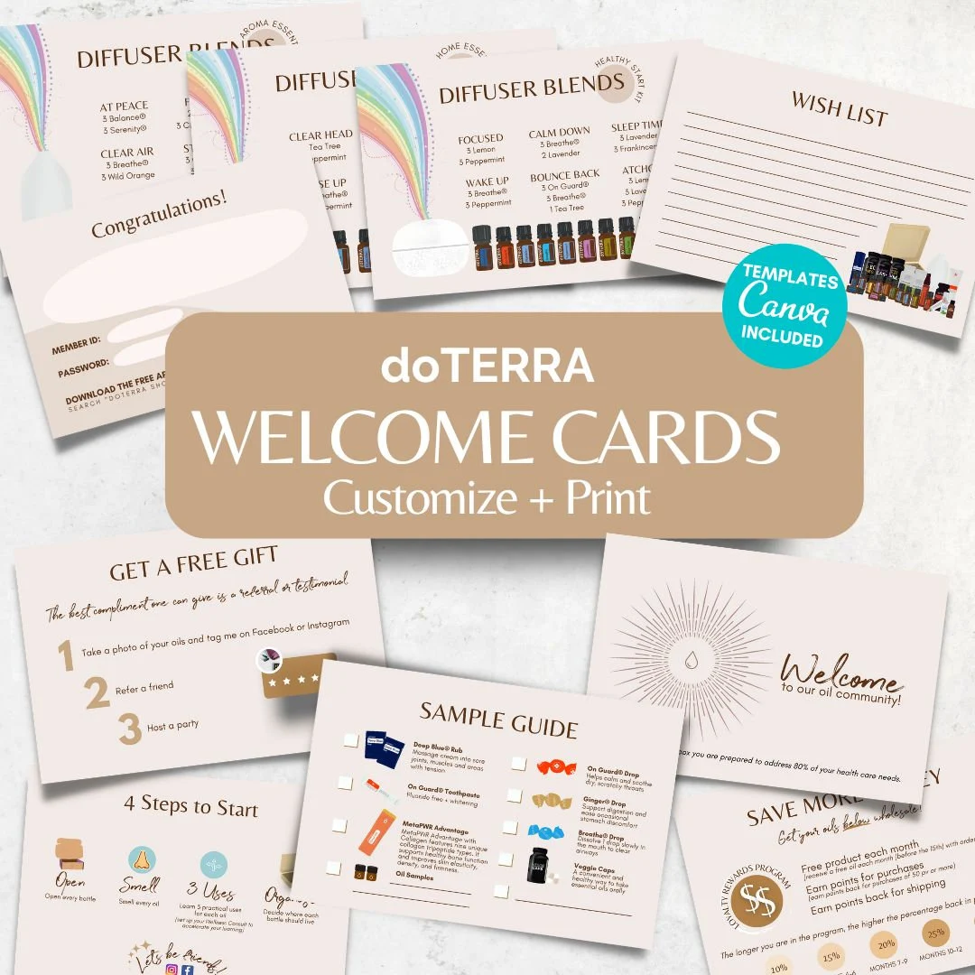 Download Print Welcome Cards Doterra New