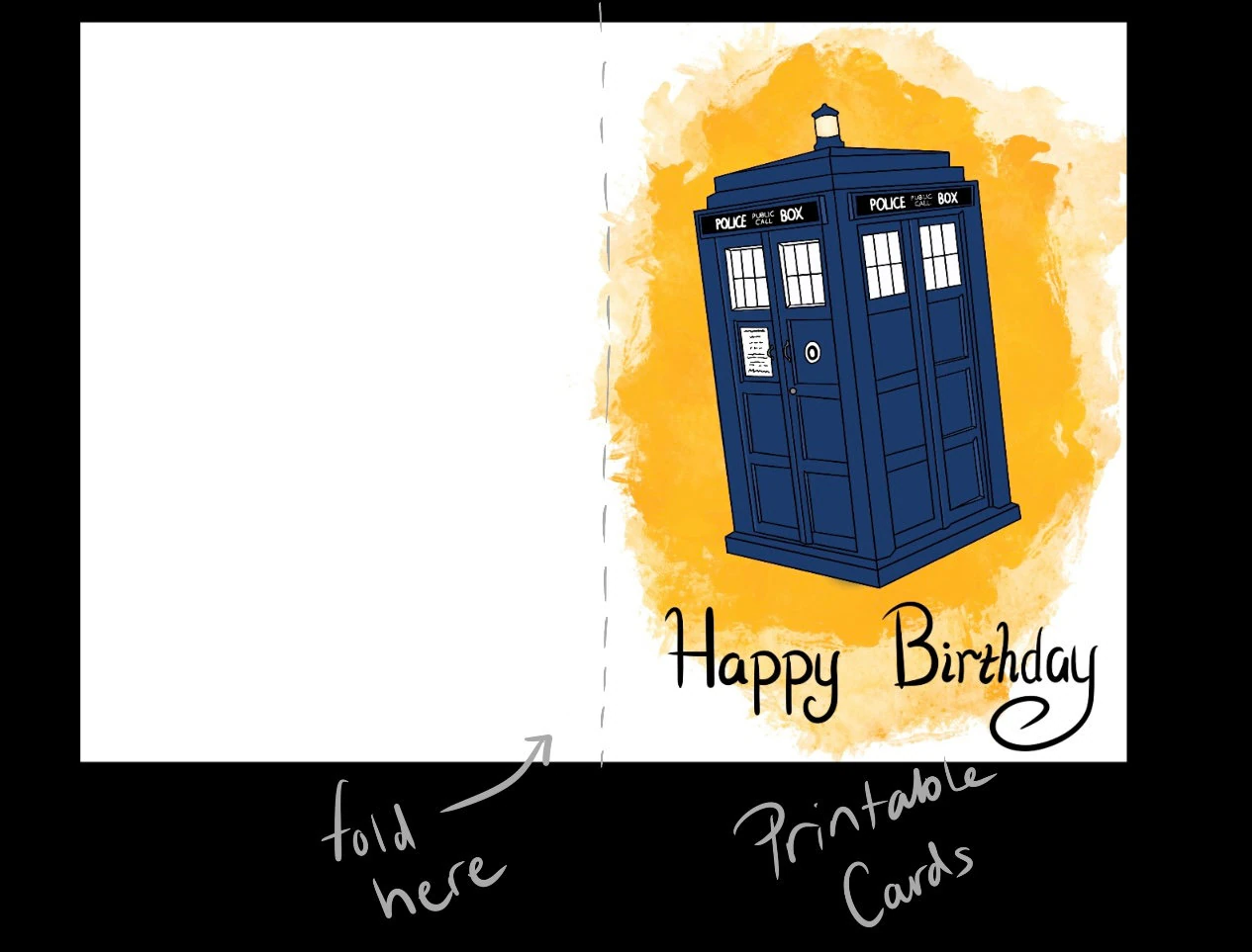 free printable dr who birthday card