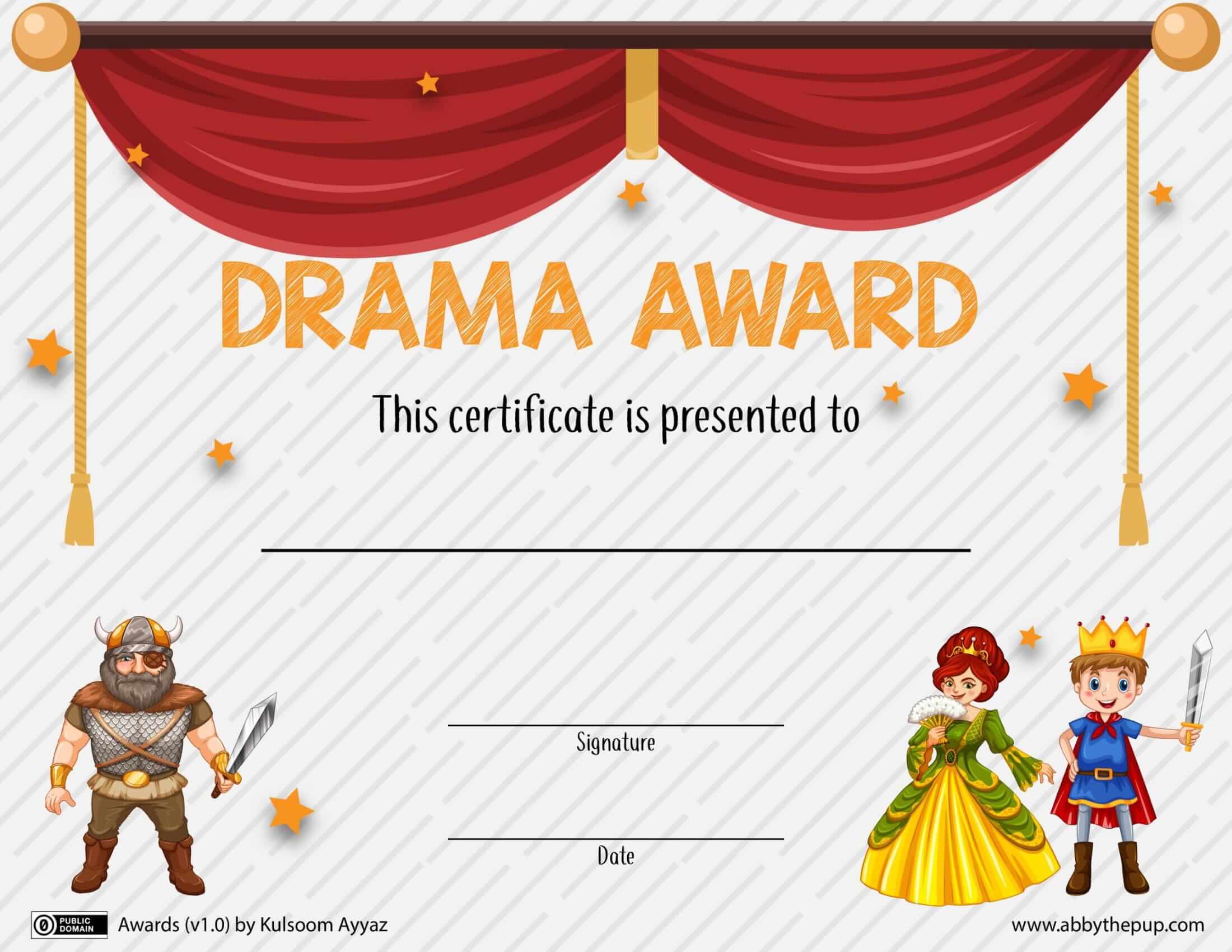 Drama Award Template