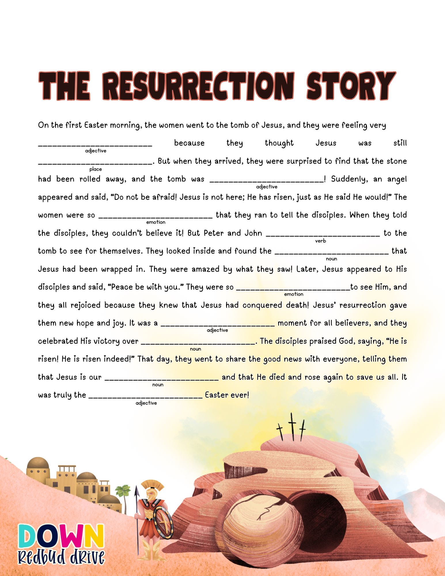 Easter Mad Libs The Resurrection Story