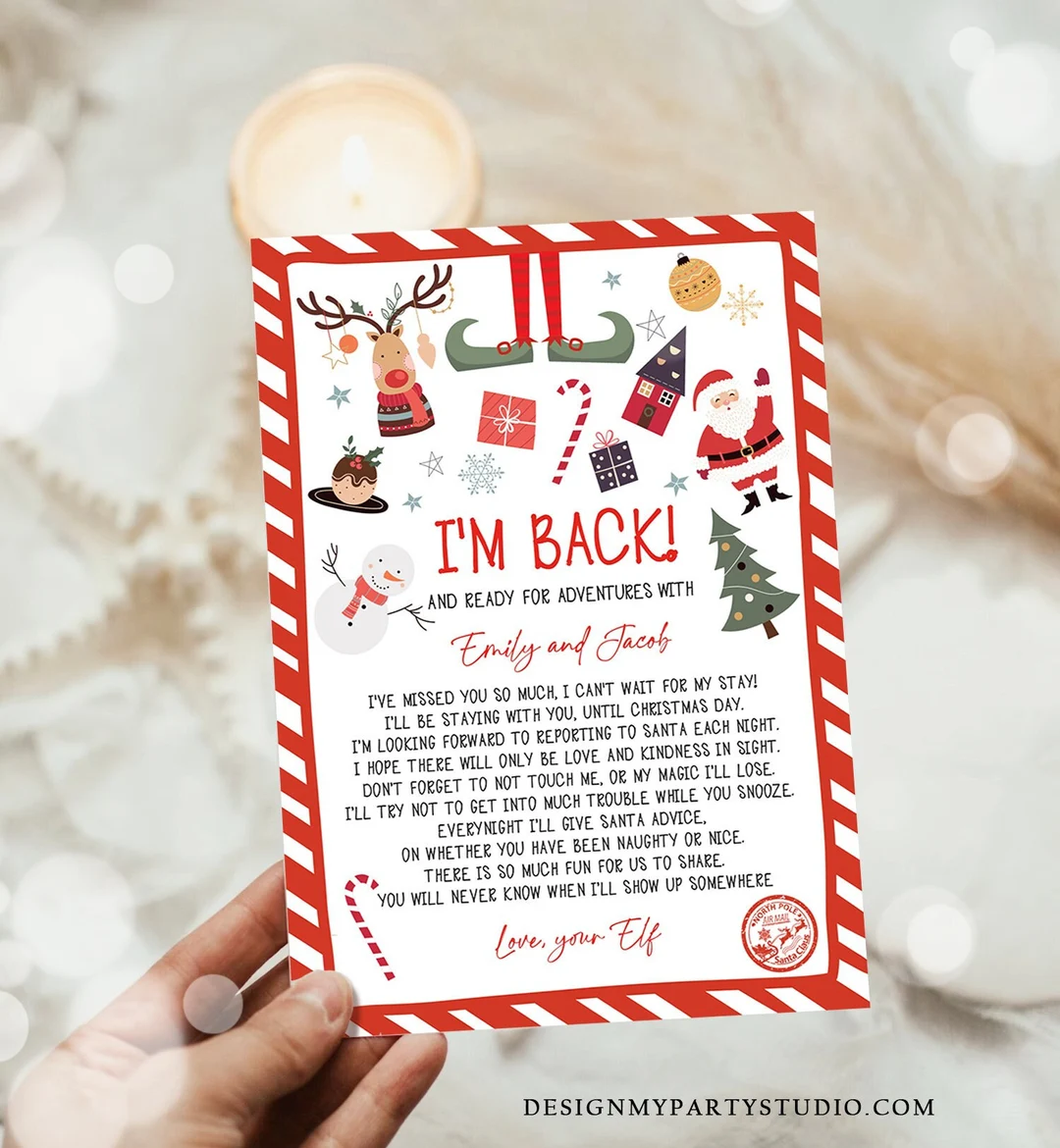 elf on the shelf im back letter free printable elf on the shelf im back letter free printable