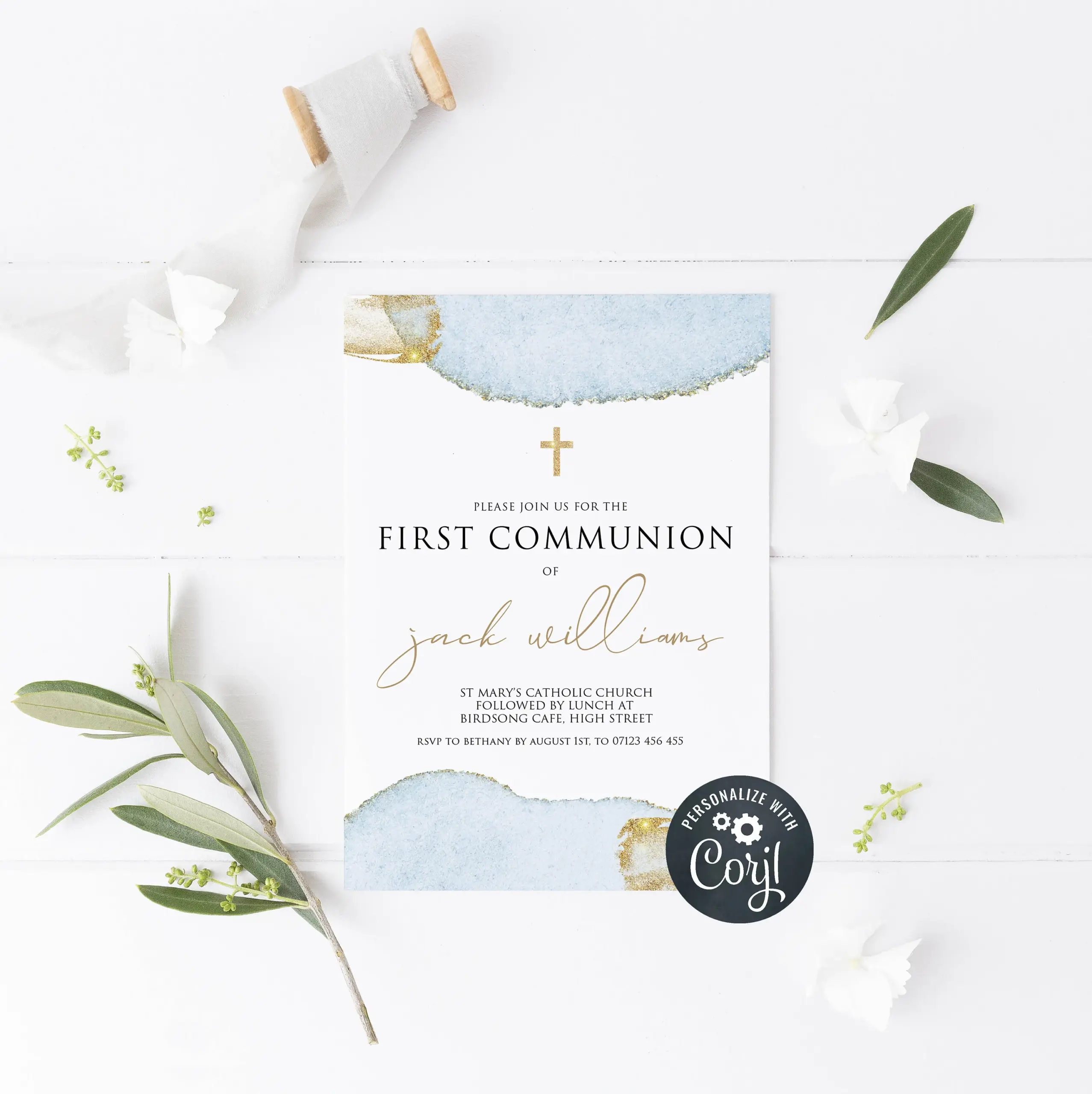 Editable First Communion Invitation Editable First Communion Invitation