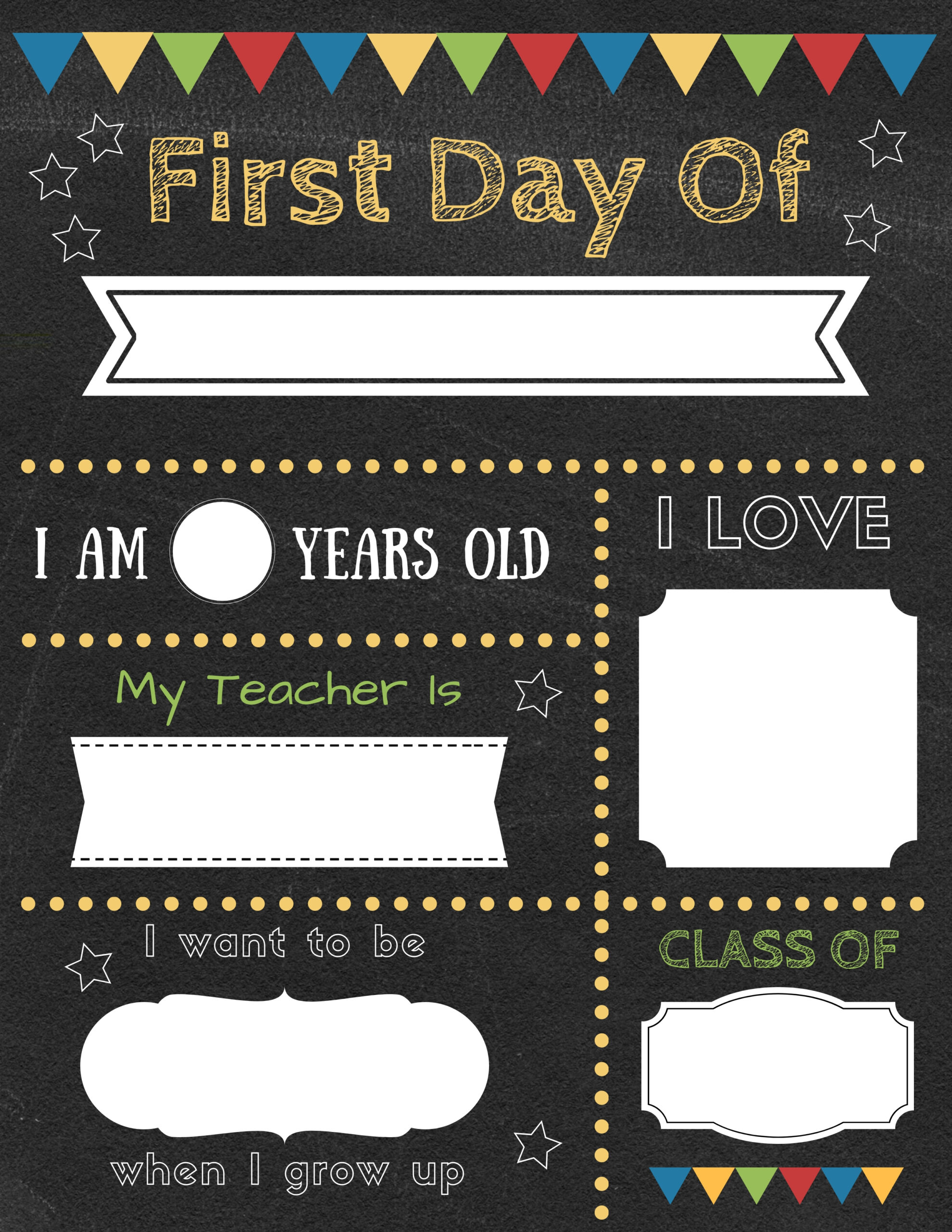 Editable First Day Of School Signs Editable First Day Of School Signs