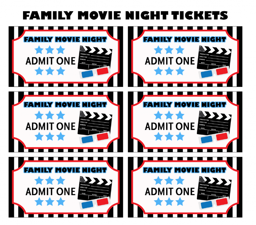 Family Movie Night Ideas Free Printable Movie Tickets Family Movie Night Ideas Free Printable Movie Tickets
