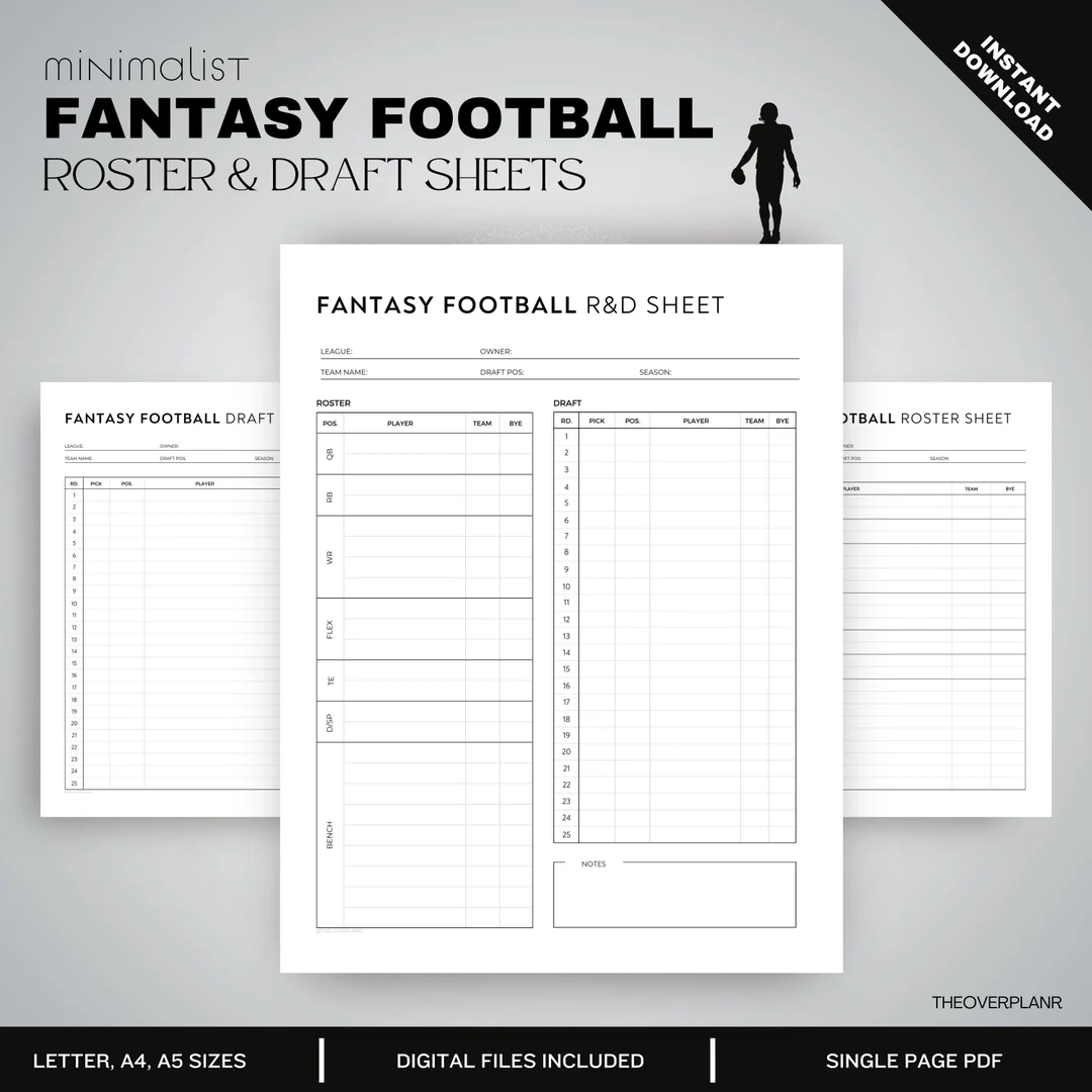Fantasy Football Draft Kit Printable