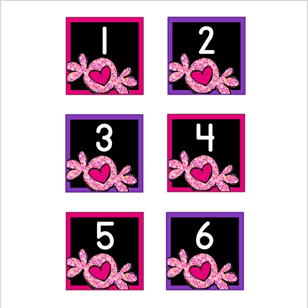 February Valentine Calendar Numbers With Black Backgrounds February Valentine Calendar Numbers With Black Backgrounds