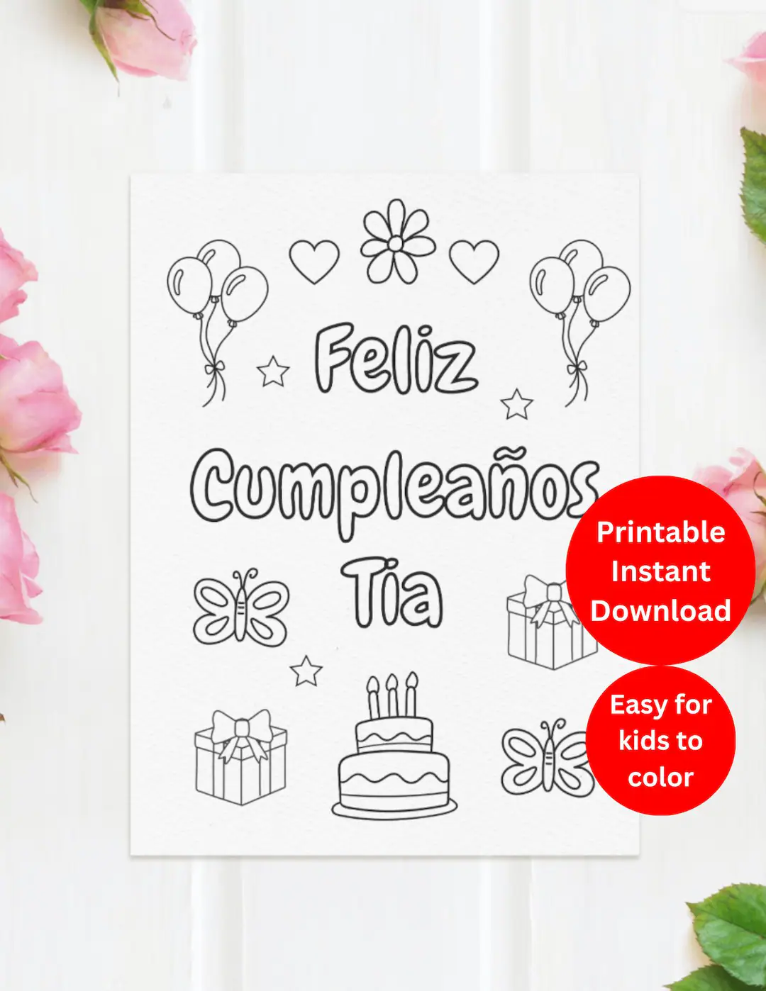 Feliz Cumpleanos Tia Coloring Page