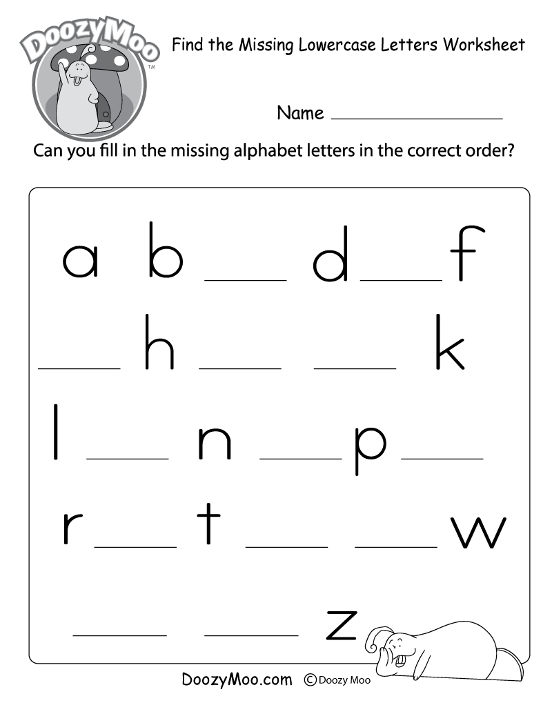 Find The Missing Lowercase Letters Worksheet Find The Missing Lowercase Letters Worksheet