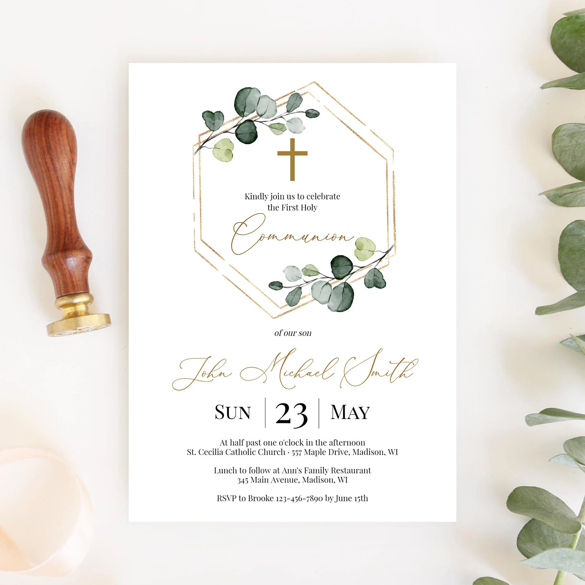First Communion Invitation Template First Communion Invitation Template