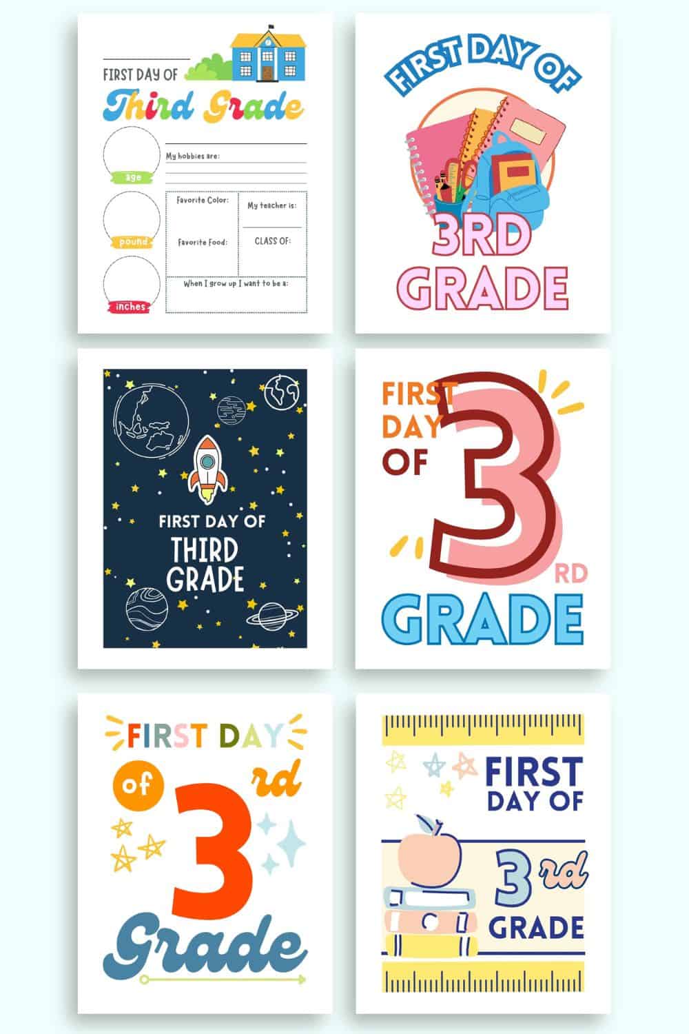 First Day Of 3rd Grade Signs