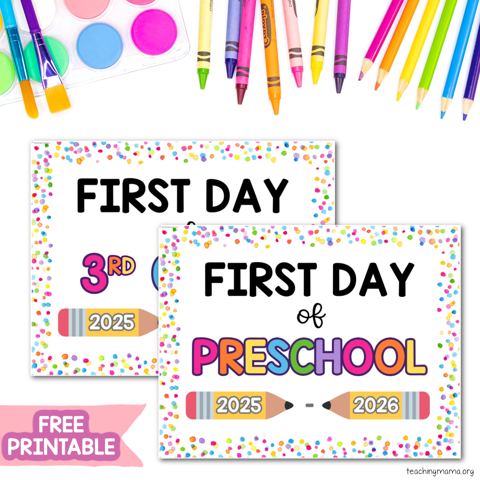 First Day Of School Signs Free Printable