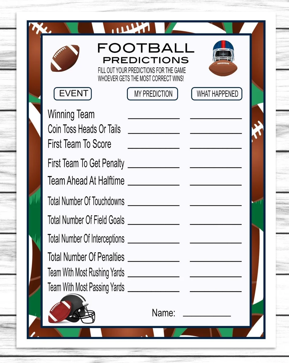 free printable football parlay cards