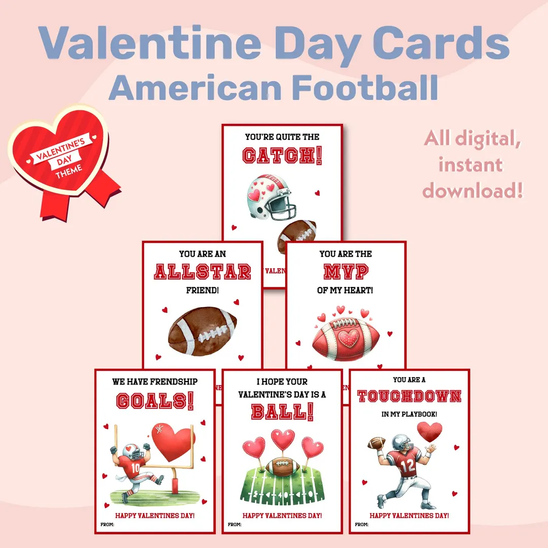 Football Valentine Cards Printable Football Valentine Cards Printable