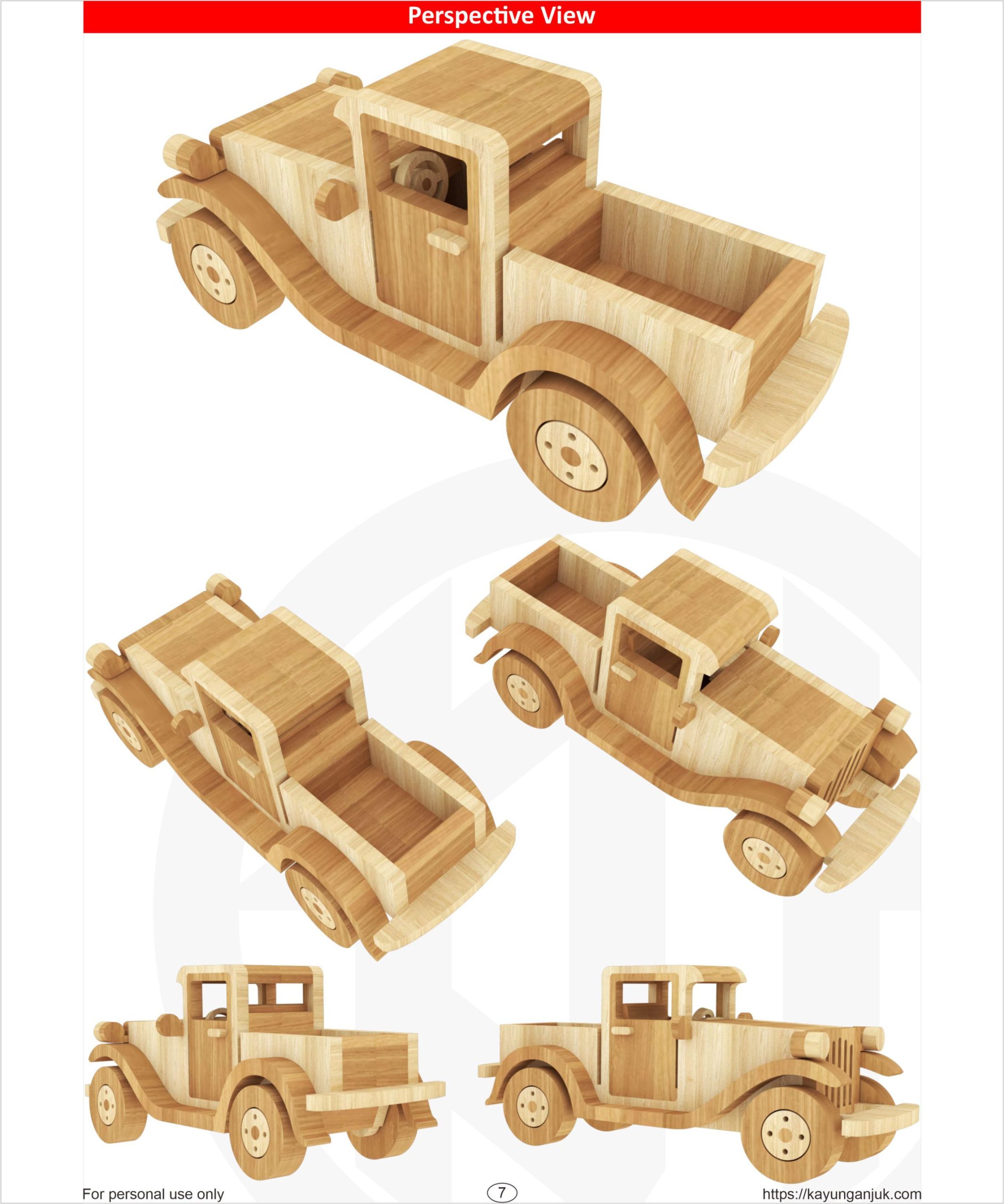 Ford Pickup Truck Wooden Toy Plans