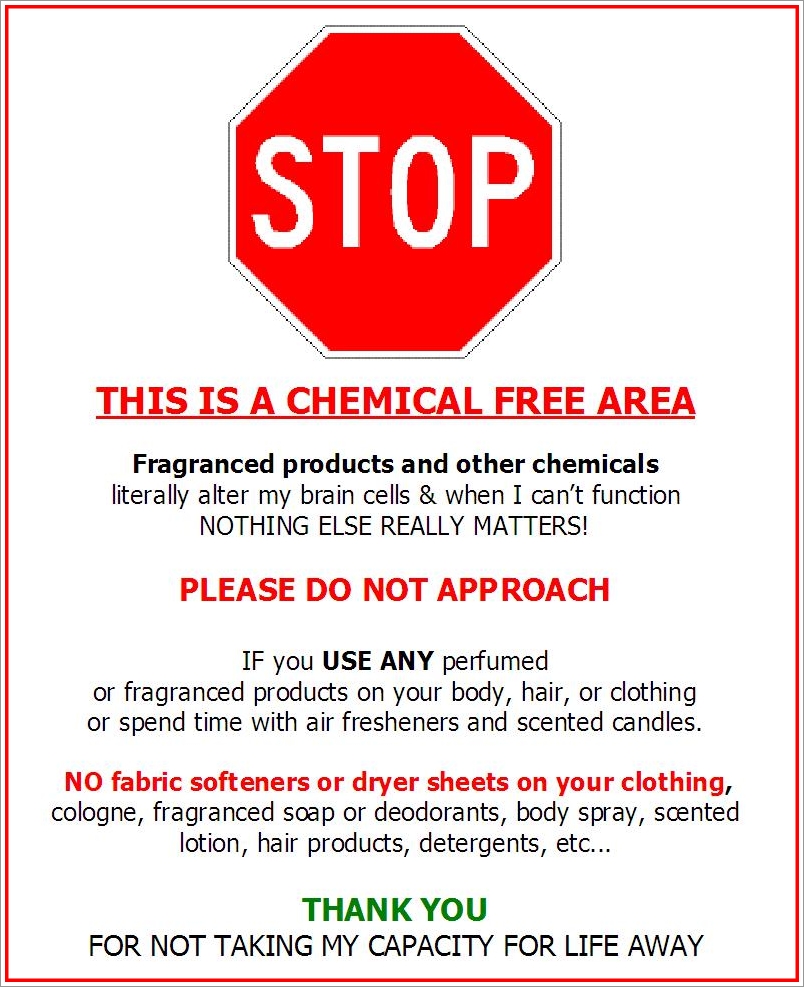 Fragrance Free Door Signs Fragrance Free Door Signs