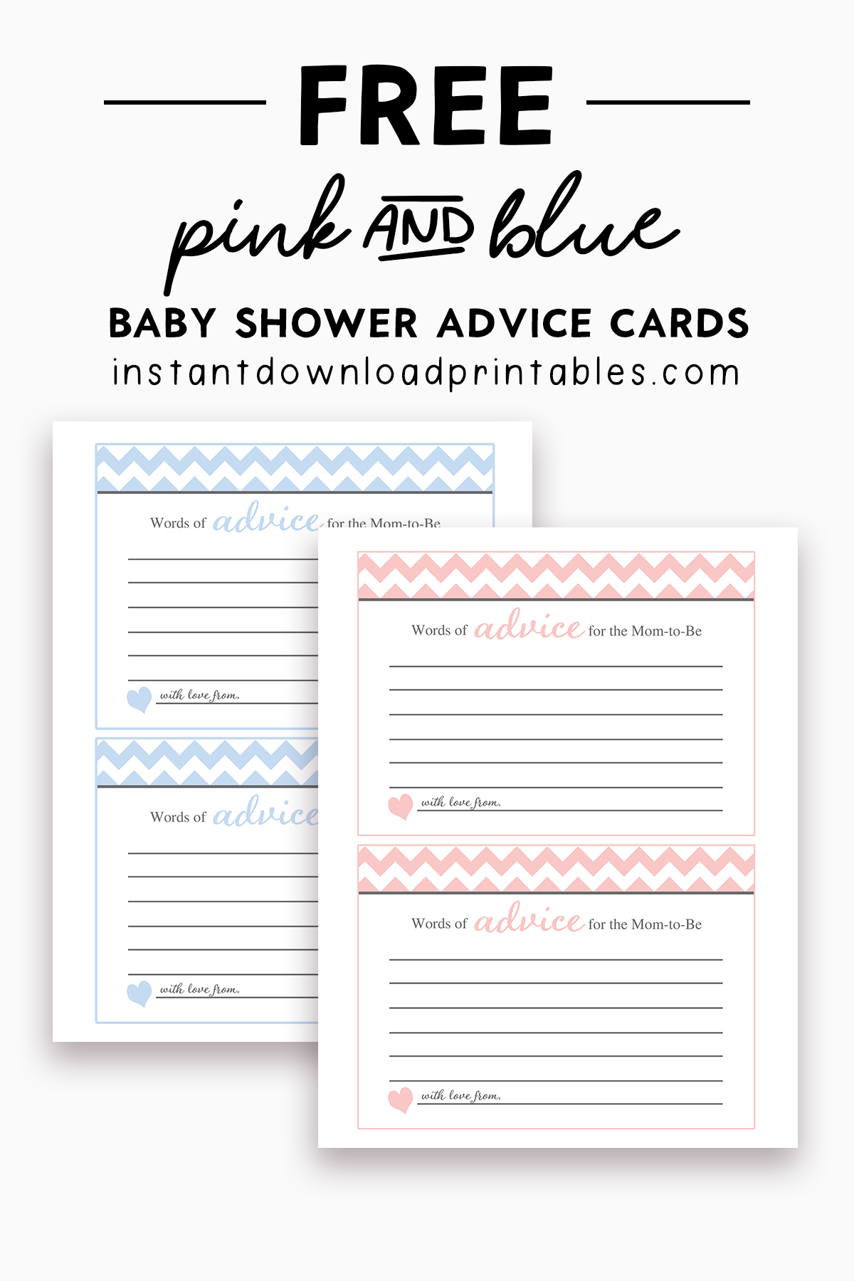 Free Baby Shower Advice Card Printables Instant Download