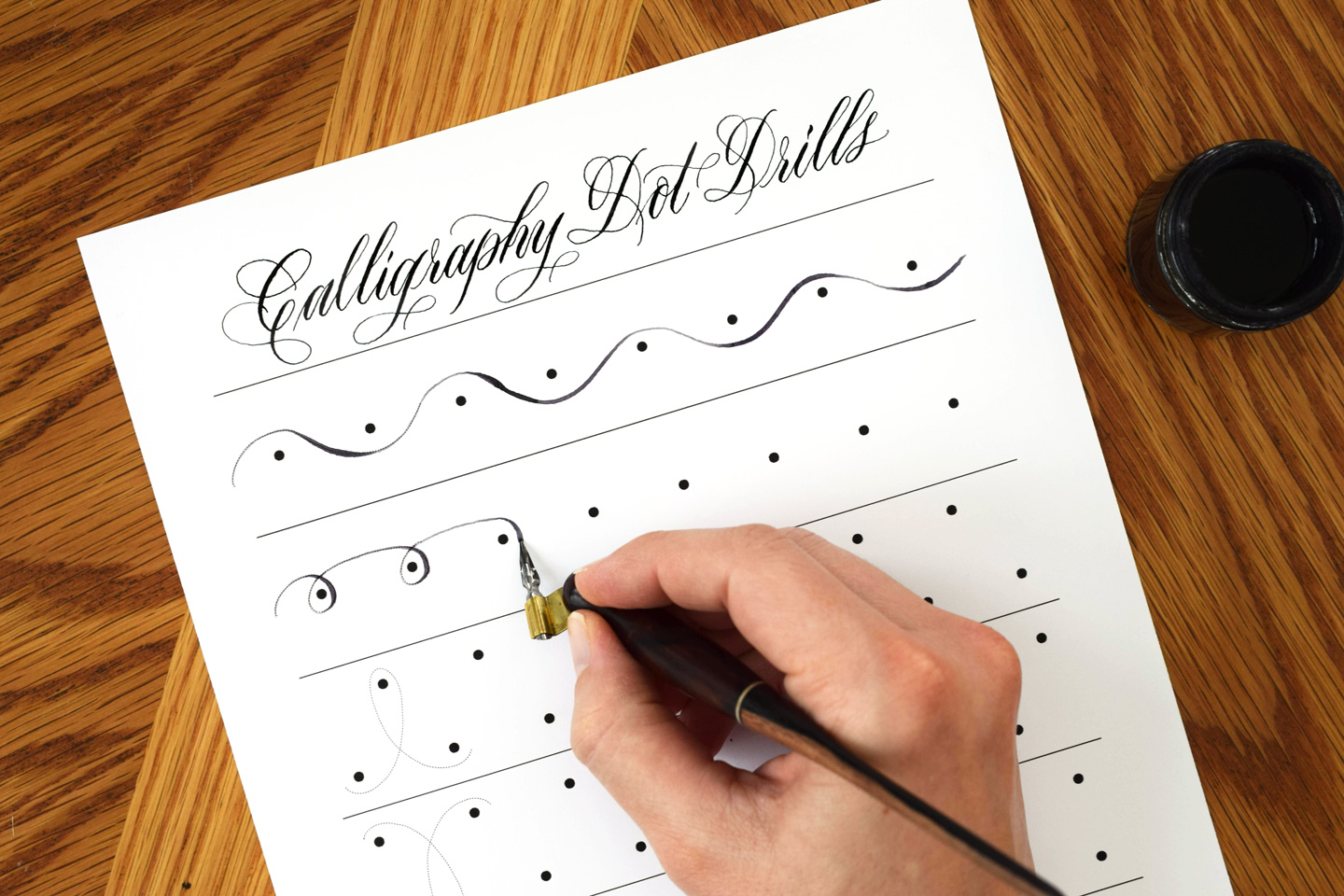 Free Calligraphy Dot Drills Printable Worksheet Free Calligraphy Dot Drills Printable Worksheet
