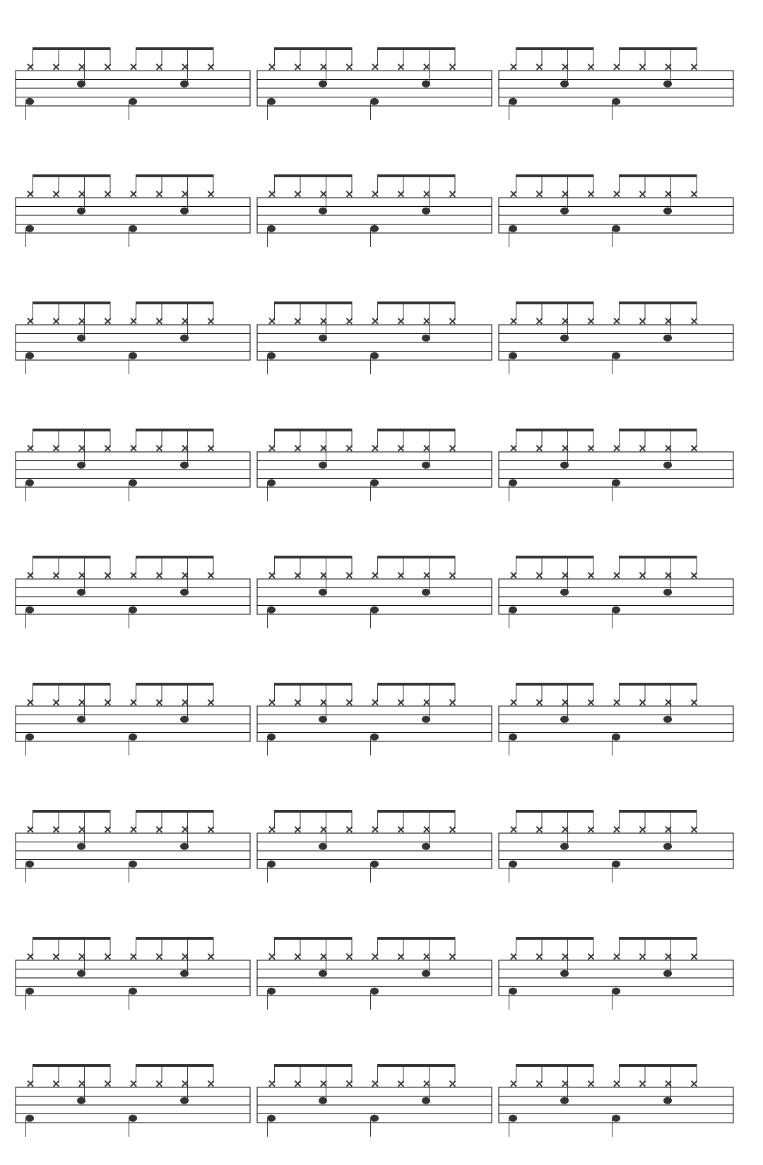Free Drum Sheets Beginners