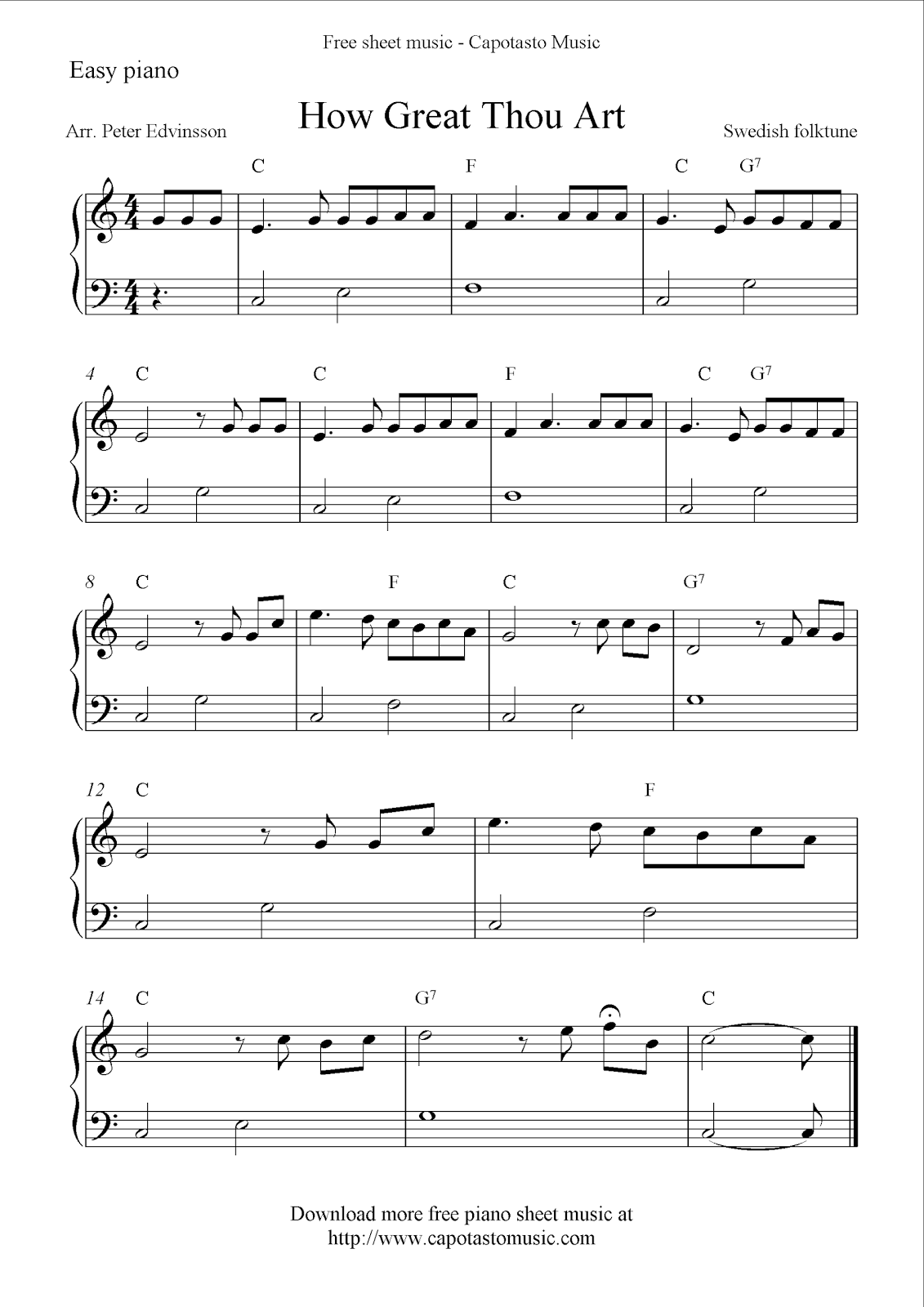 Free Easy Piano Sheet Music How Great Free Easy Piano Sheet Music How Great