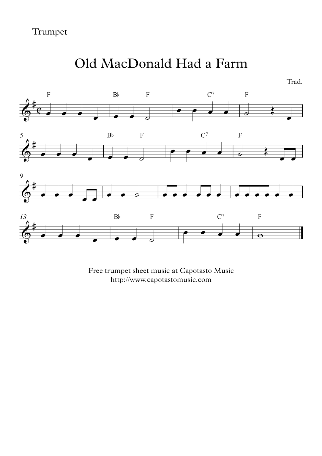Free Easy Trumpet Sheet Music Old Free Easy Trumpet Sheet Music Old