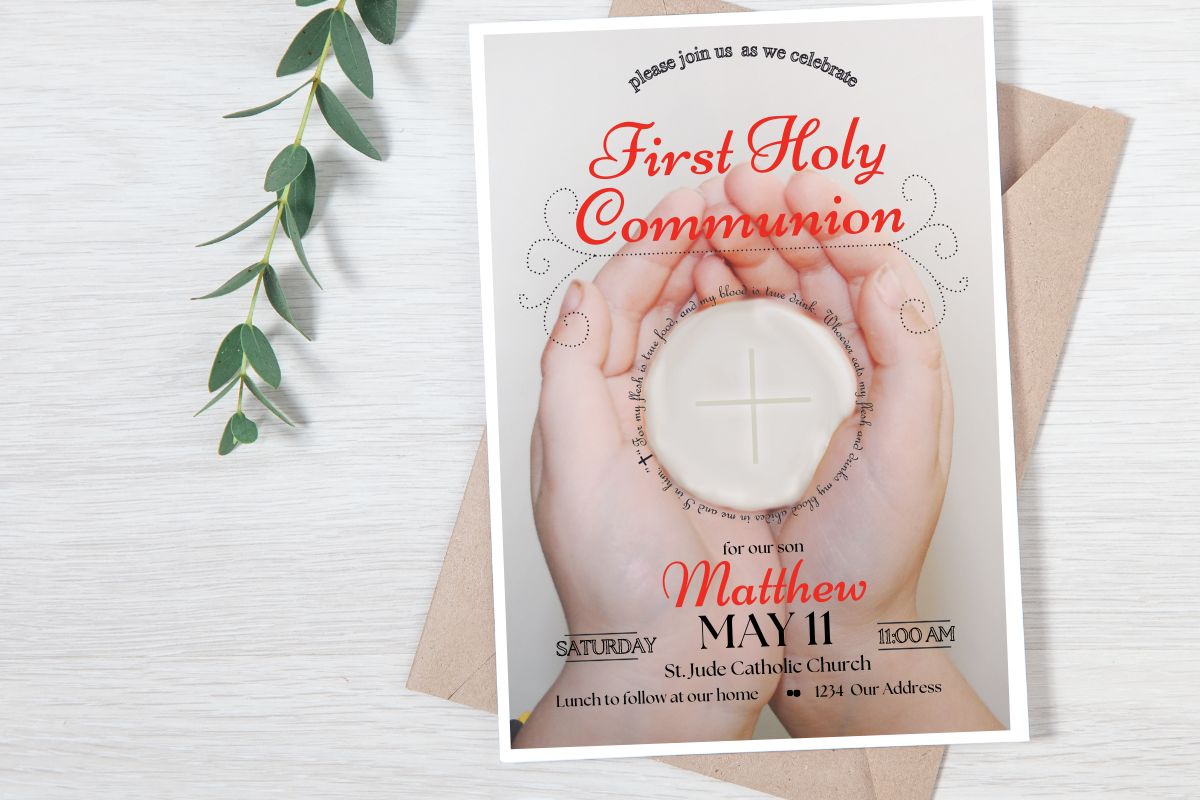 Free First Communion Invitation Instant Download Template Free First Communion Invitation Instant Download Template