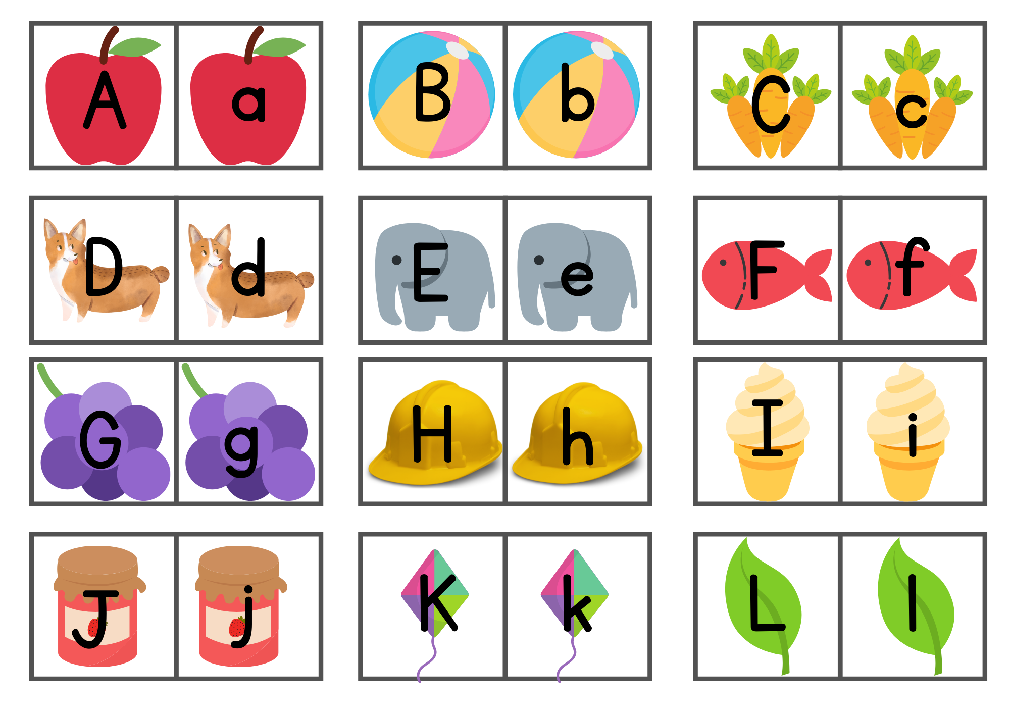 Free Printable Abc Memory Matching Game