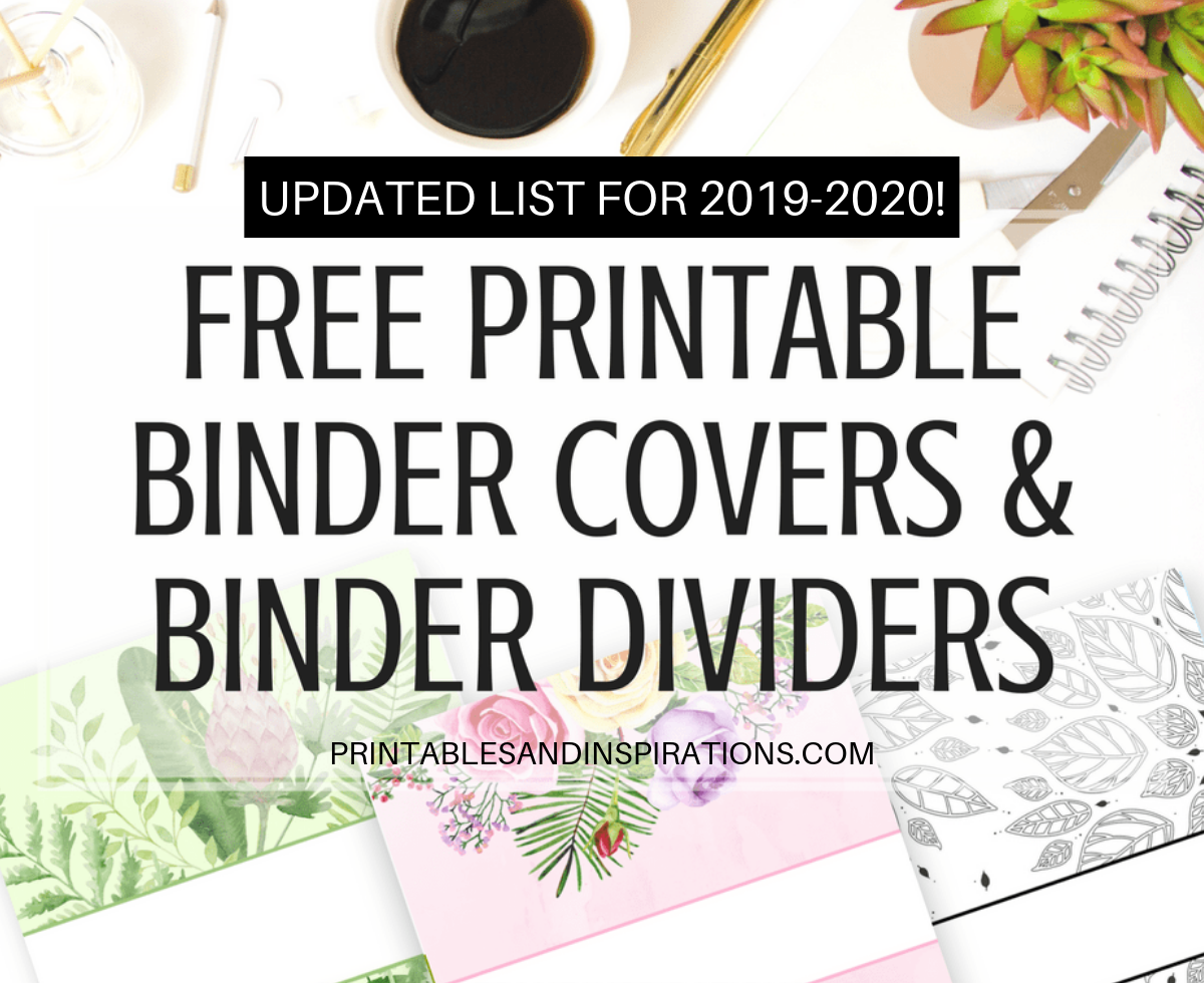 Free Printable Binder Dividers Covers Floral