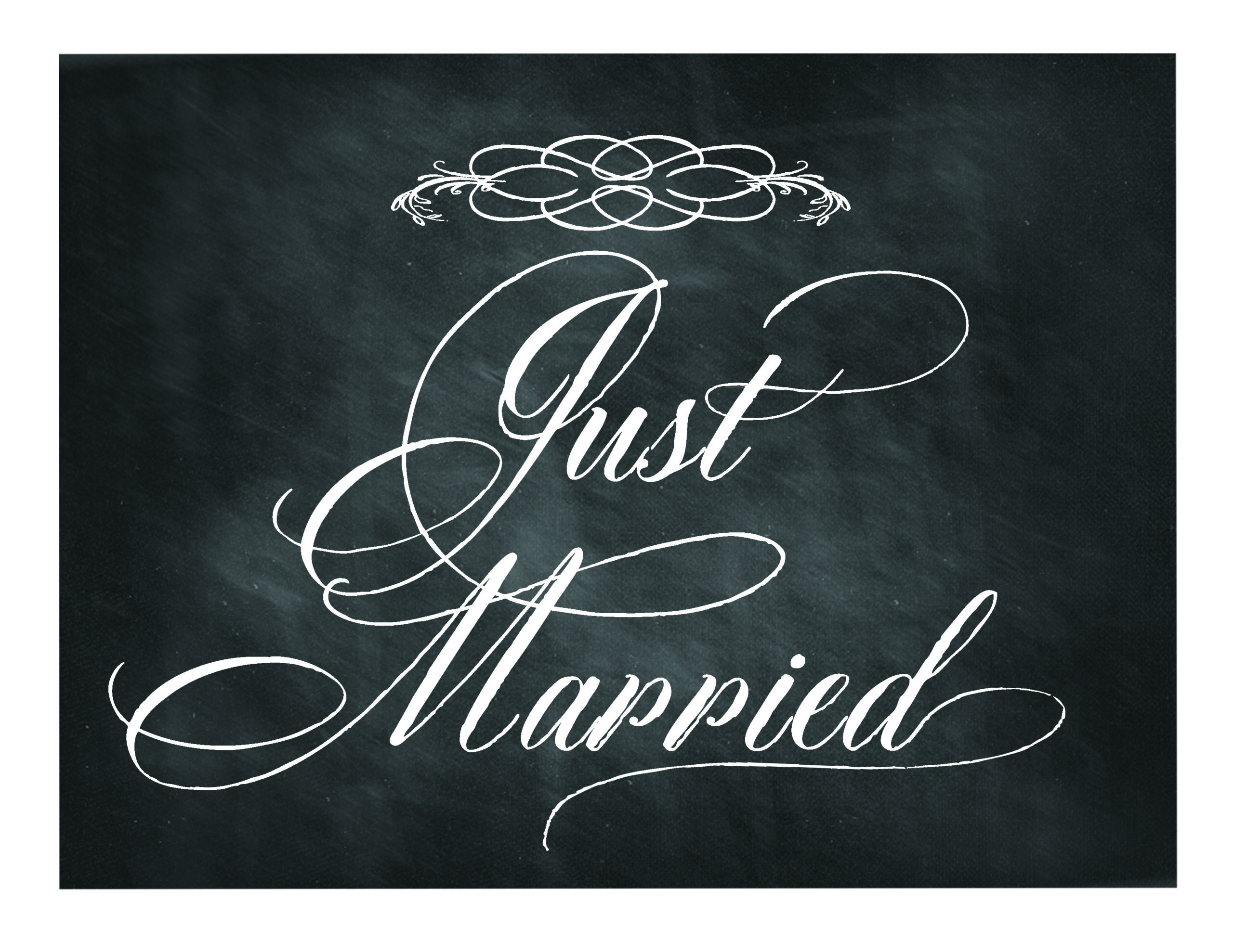 Free Printable Chalkboard Sign Just Married Free Printable Chalkboard Sign Just Married