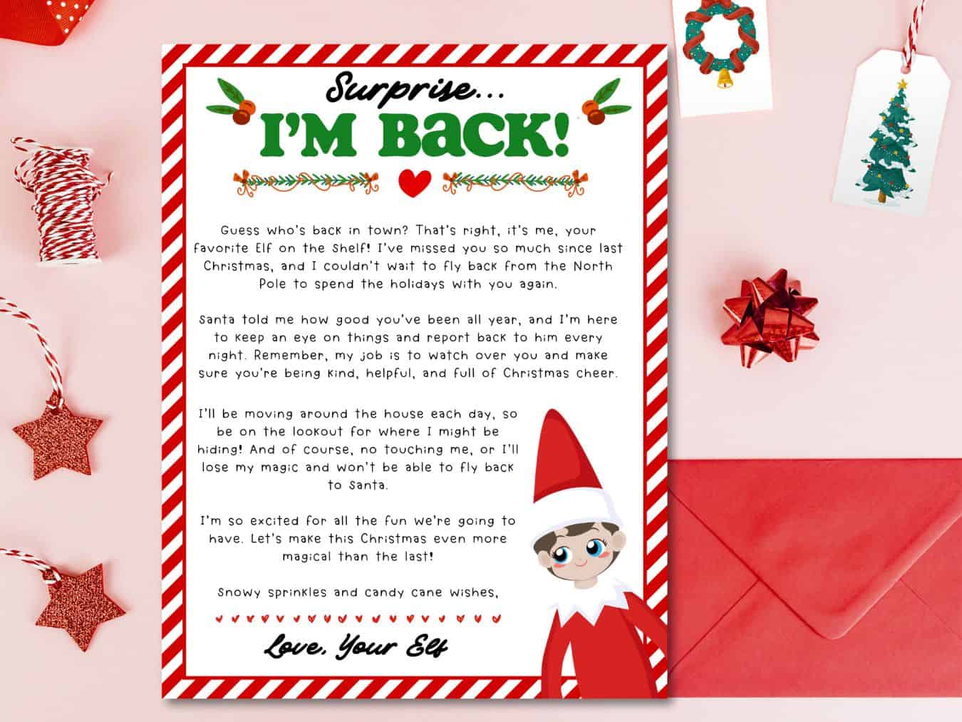 Free Printable Elf Letters Set Arrival Departure Return Free Printable Elf Letters Set Arrival Departure Return