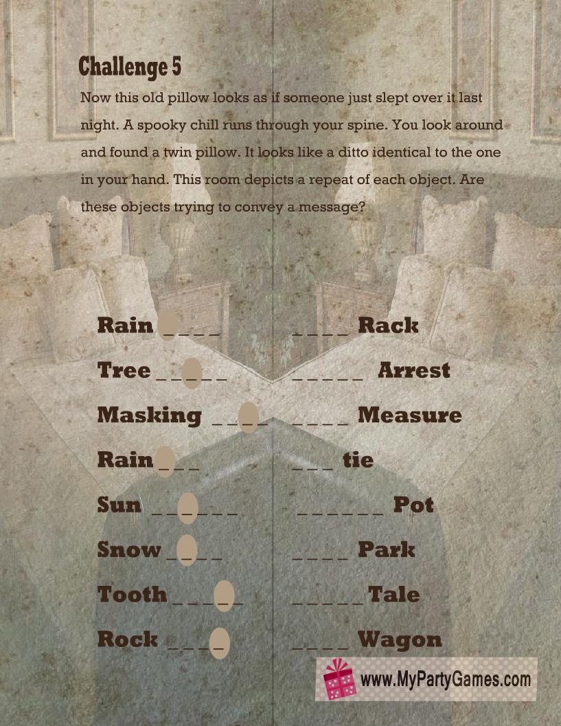 Free Printable Escape Room Game Mansion Mystery