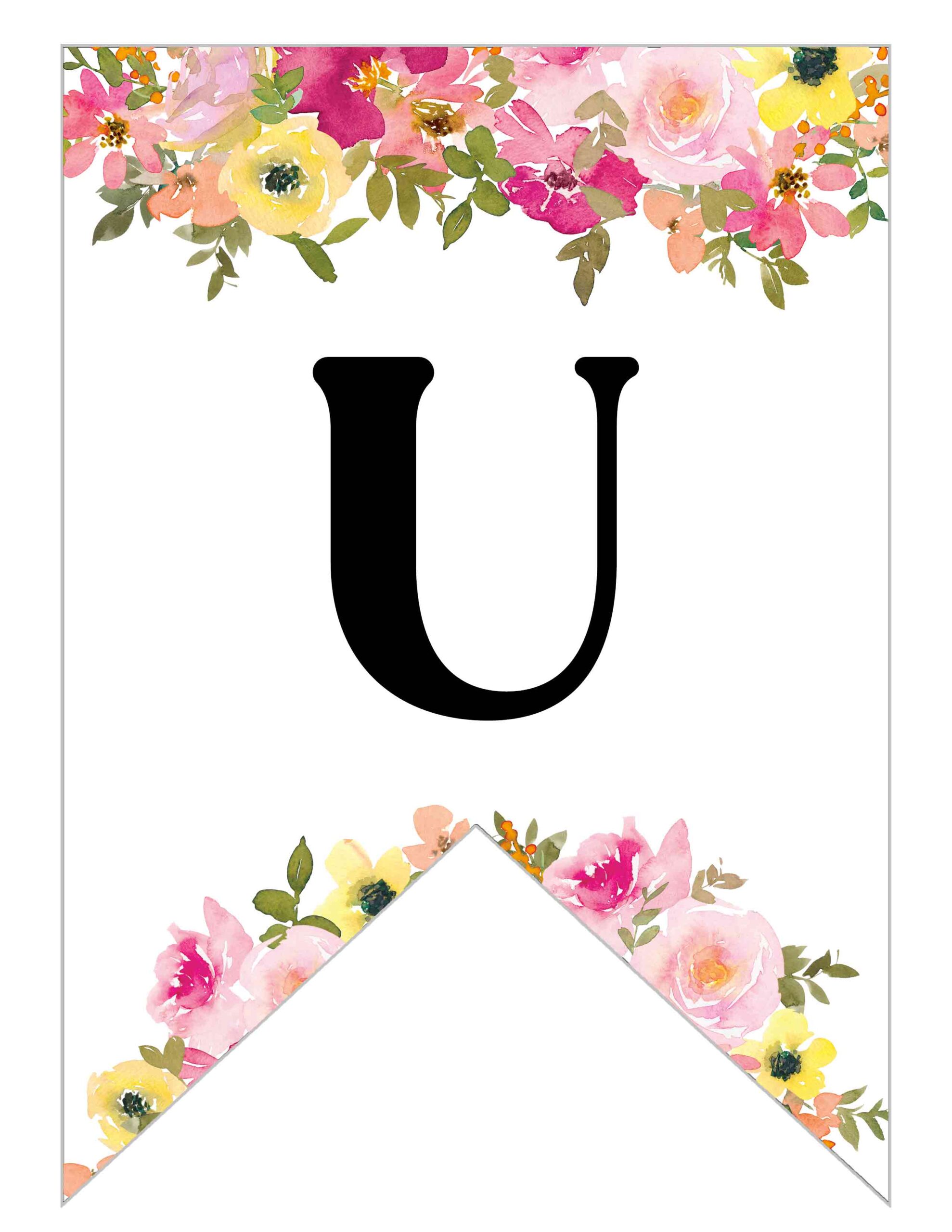 Free Printable Floral Alphabet Banner Letters