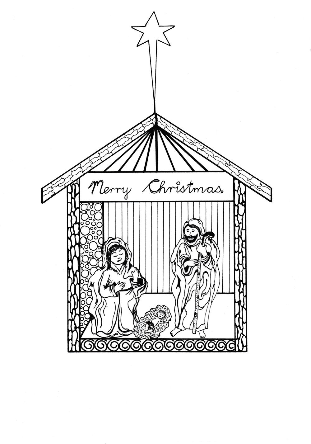 free large printable nativity scene free large printable nativity scene