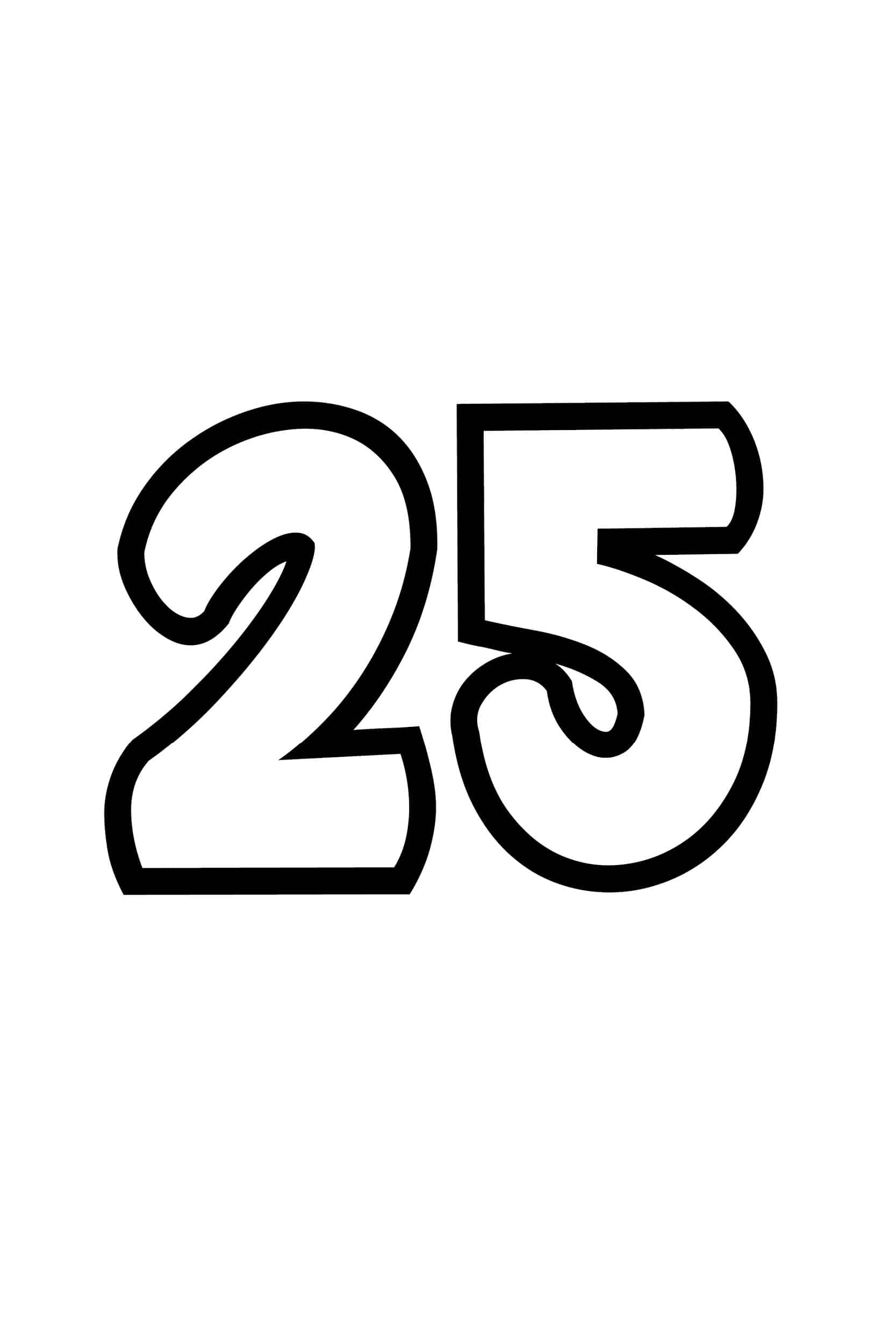 Free Printable Number Bubble Letters Bubble Number 25