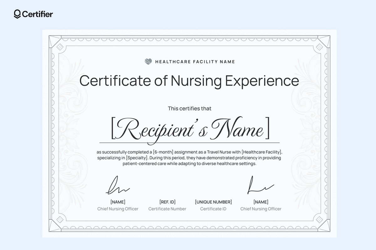 Free Printable Nursing Certificate Templates Free Printable Nursing Certificate Templates