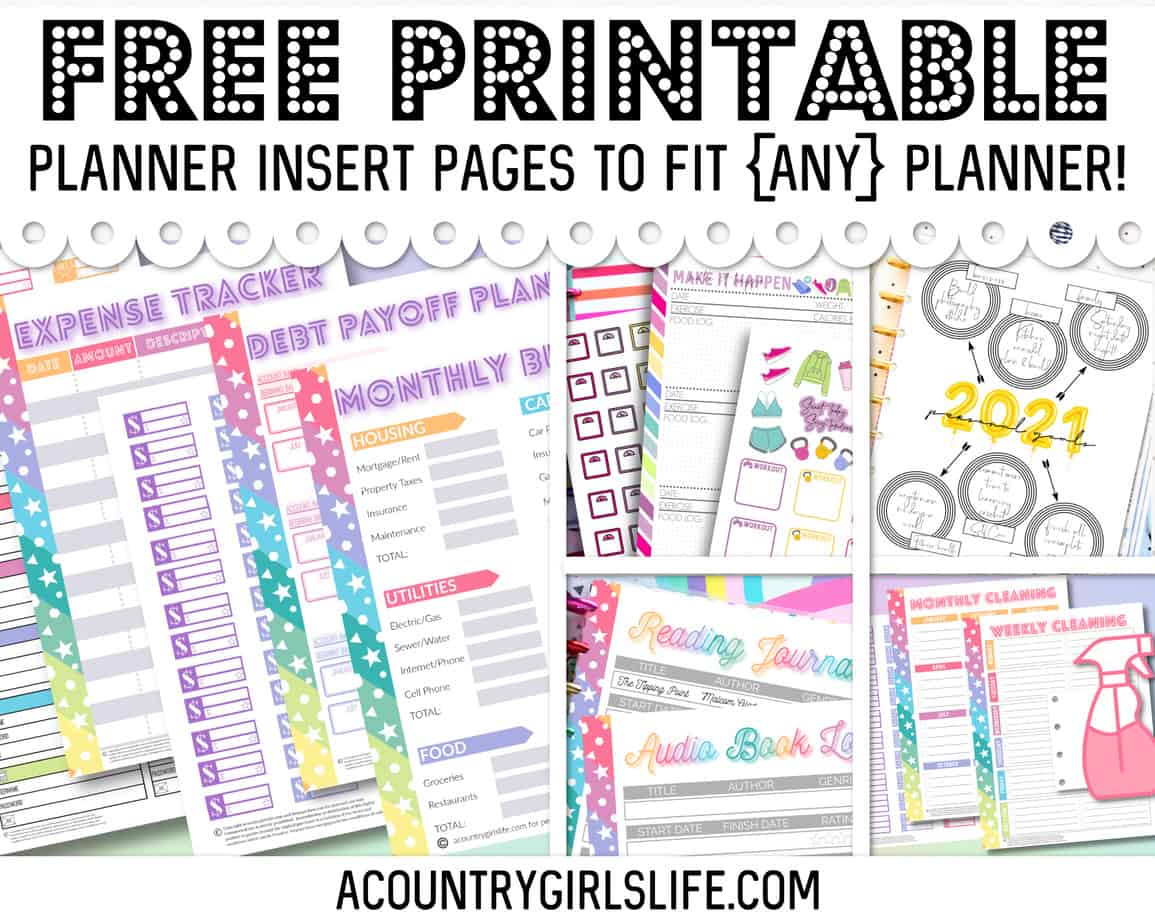 Free Printable Planner Inserts For Any Size Planner Free Printable Planner Inserts For Any Size Planner