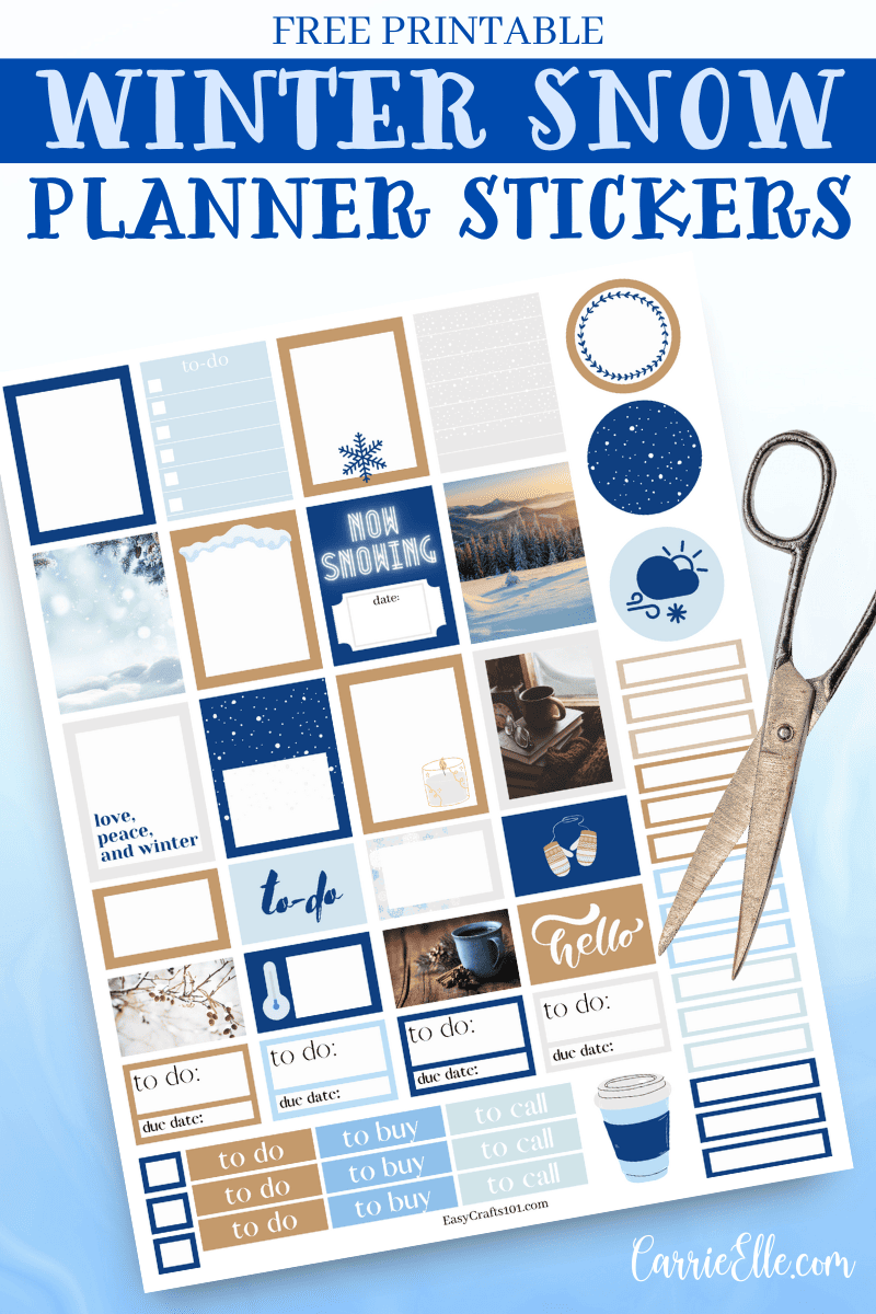 Free Printable Winter Snow Planner Stickers Free Printable Winter Snow Planner Stickers