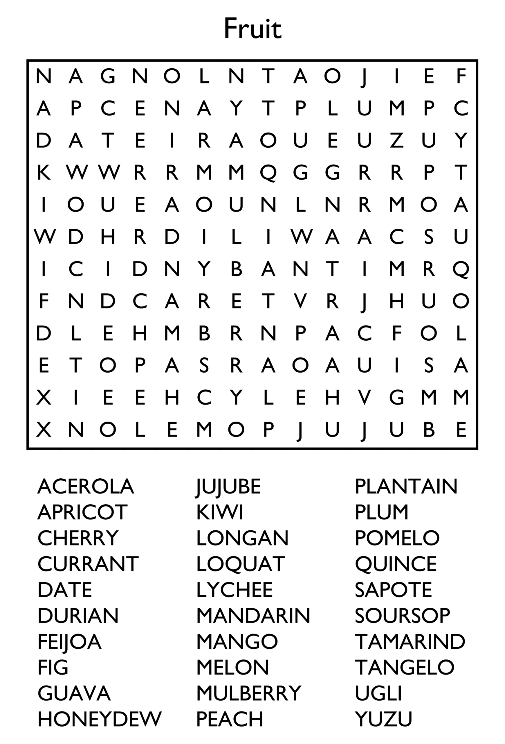 Free Printable Word Search Puzzles Free Printable Word Search Puzzles