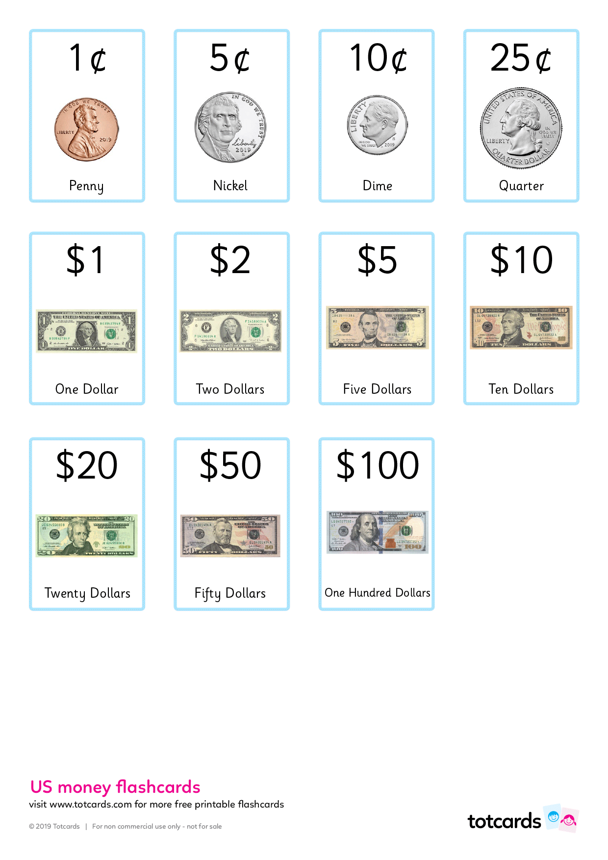 Free Us Money Flashcards