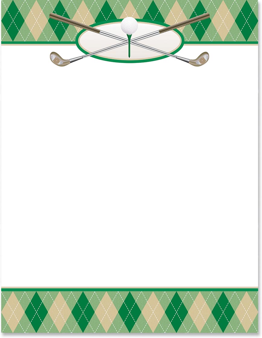 Golf Club Plaid Border Paper
