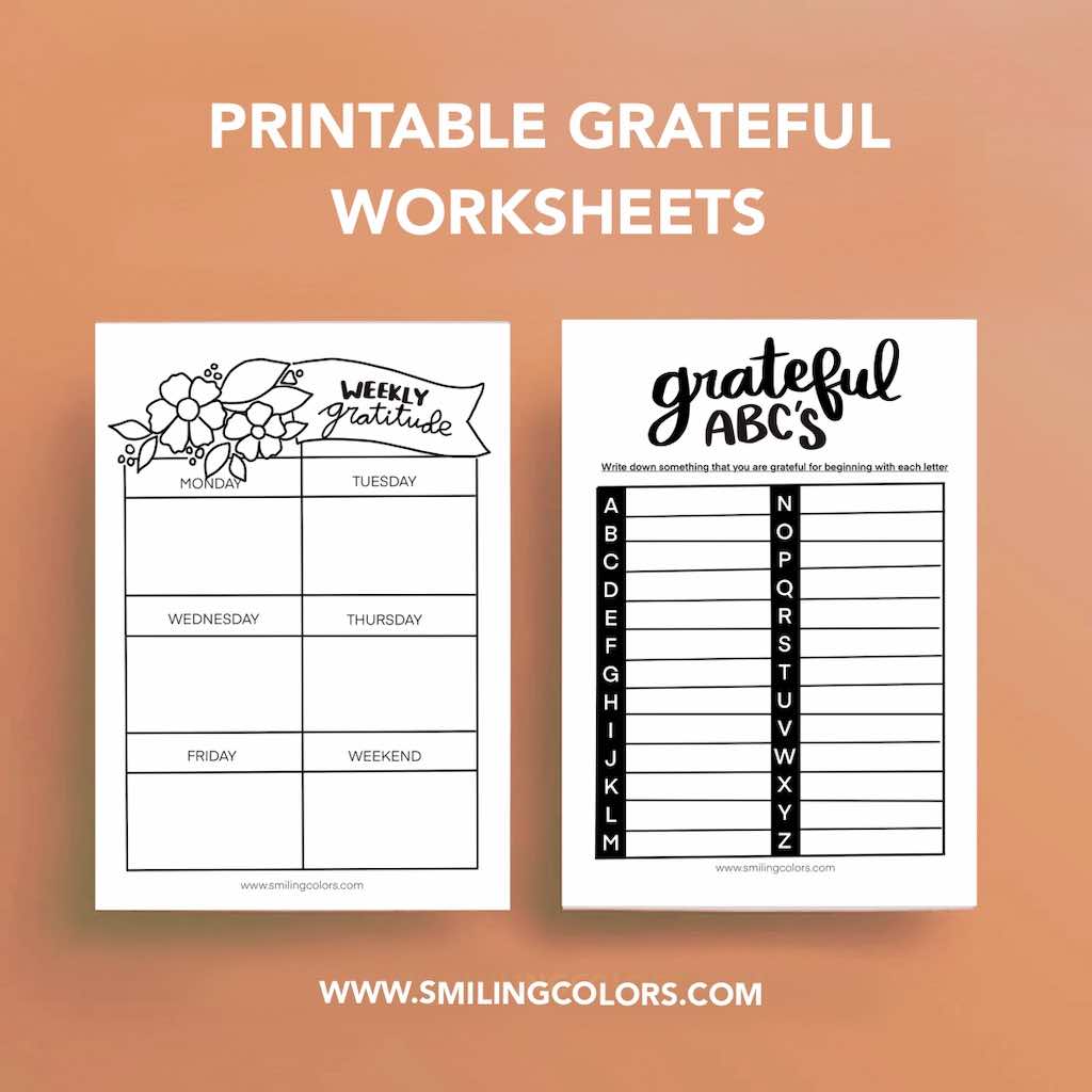 Grateful Worksheets Grateful Worksheets