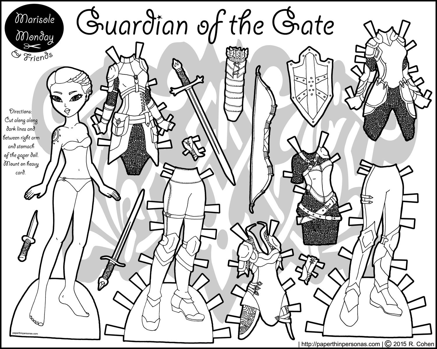 Guardian Of The Gate A Warrior Printable Paper Doll Guardian Of The Gate A Warrior Printable Paper Doll